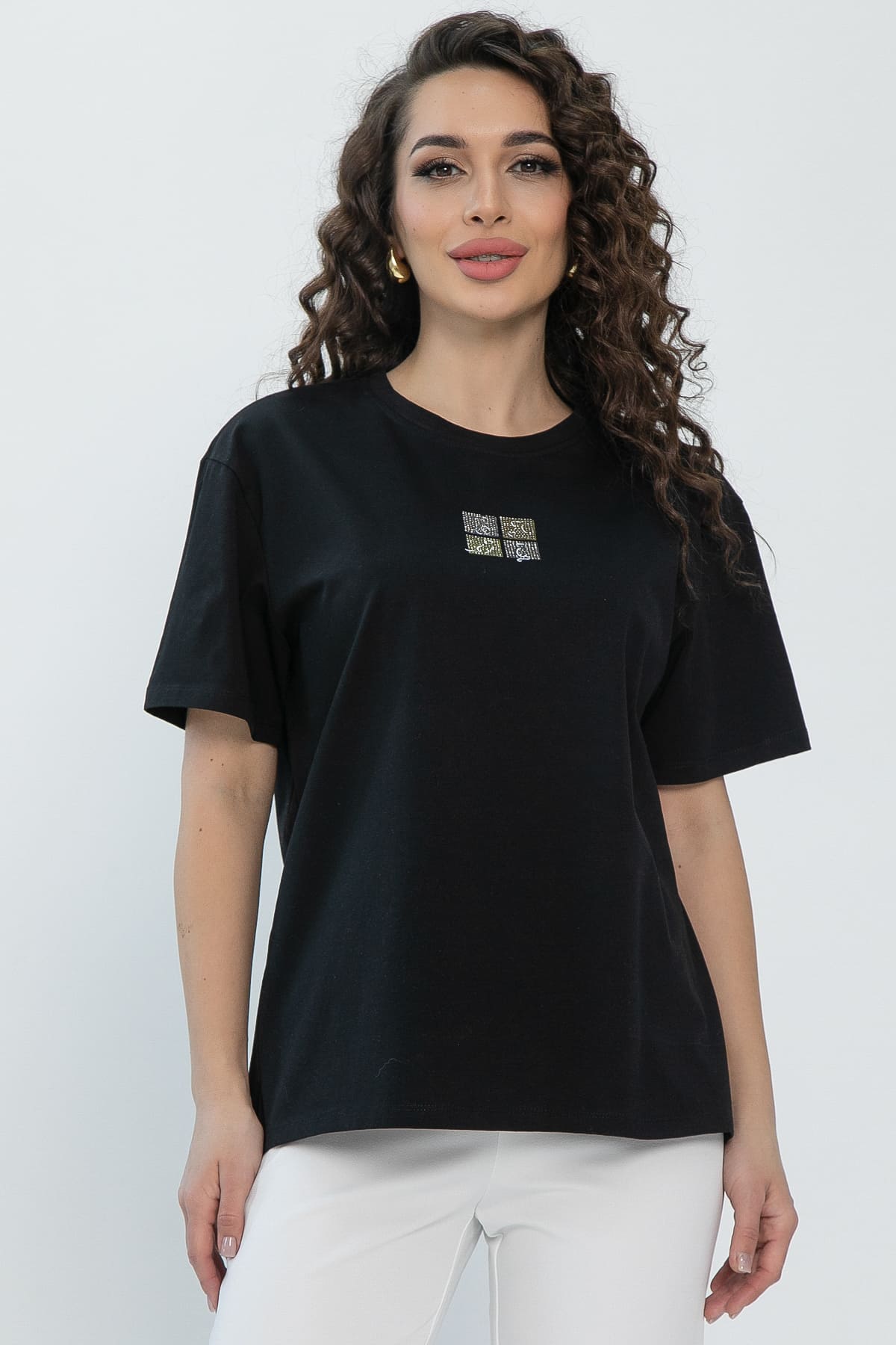 Футболка Аника (черная/коты) Б13494-20М