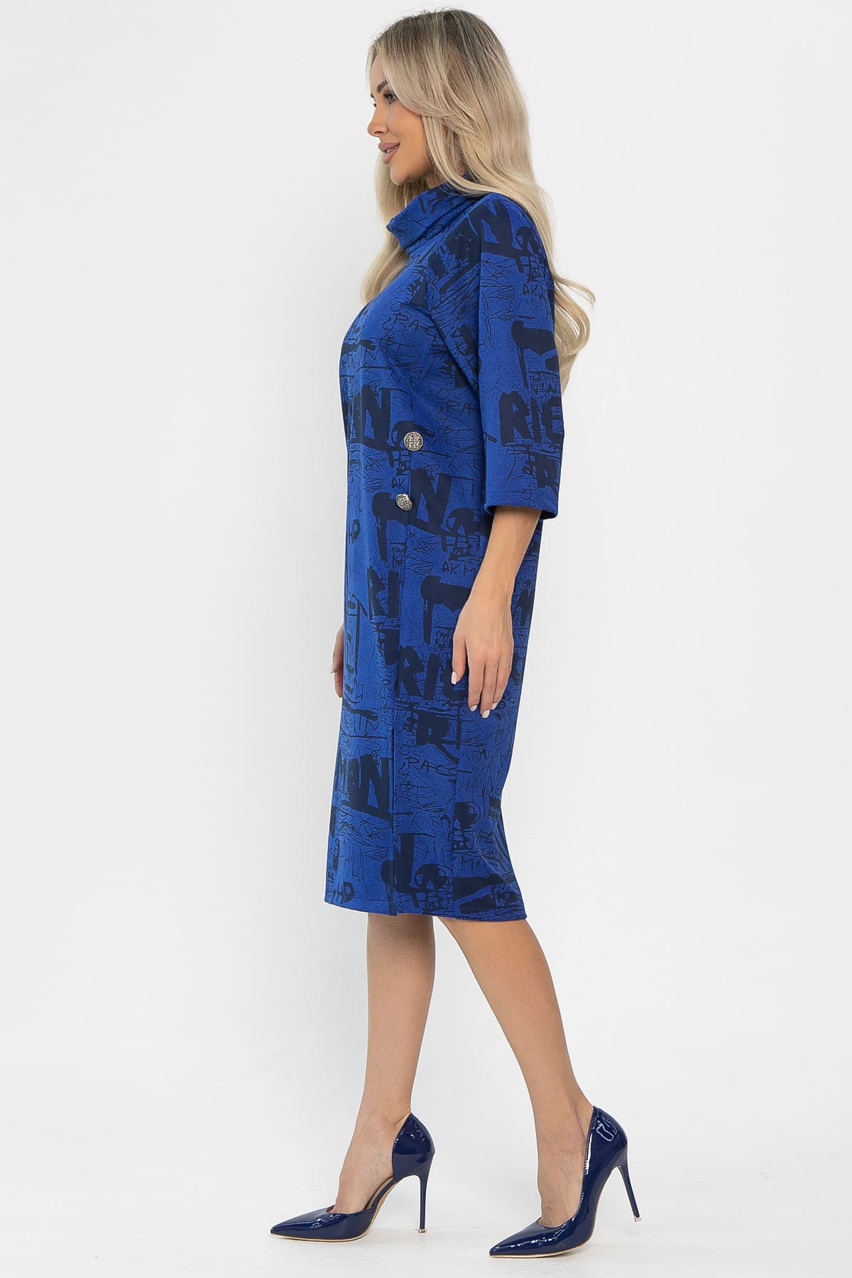 Платье трикотажное Конфетти (синее) П14294-18М