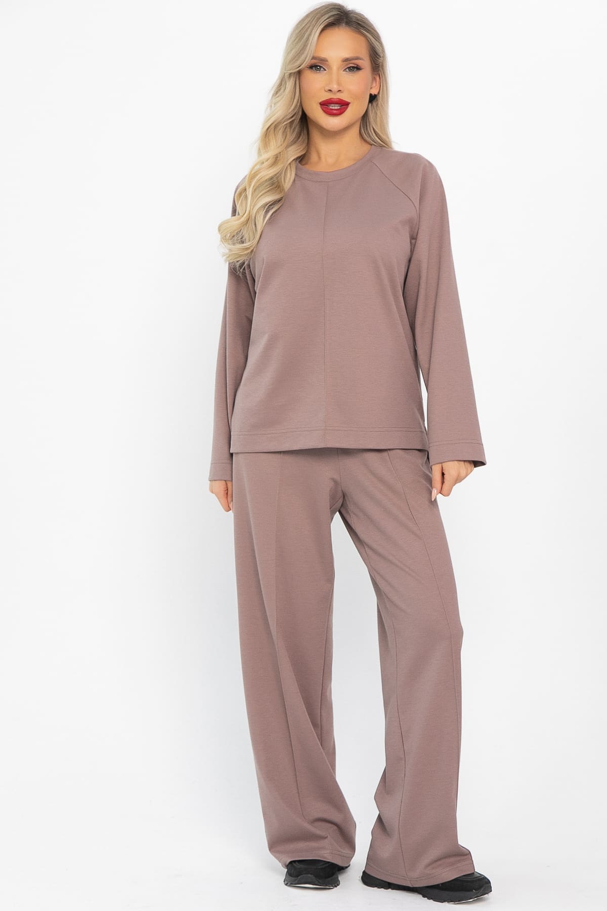 Костюм трикотажный Осенний комфорт (коричневый) К14680-30М