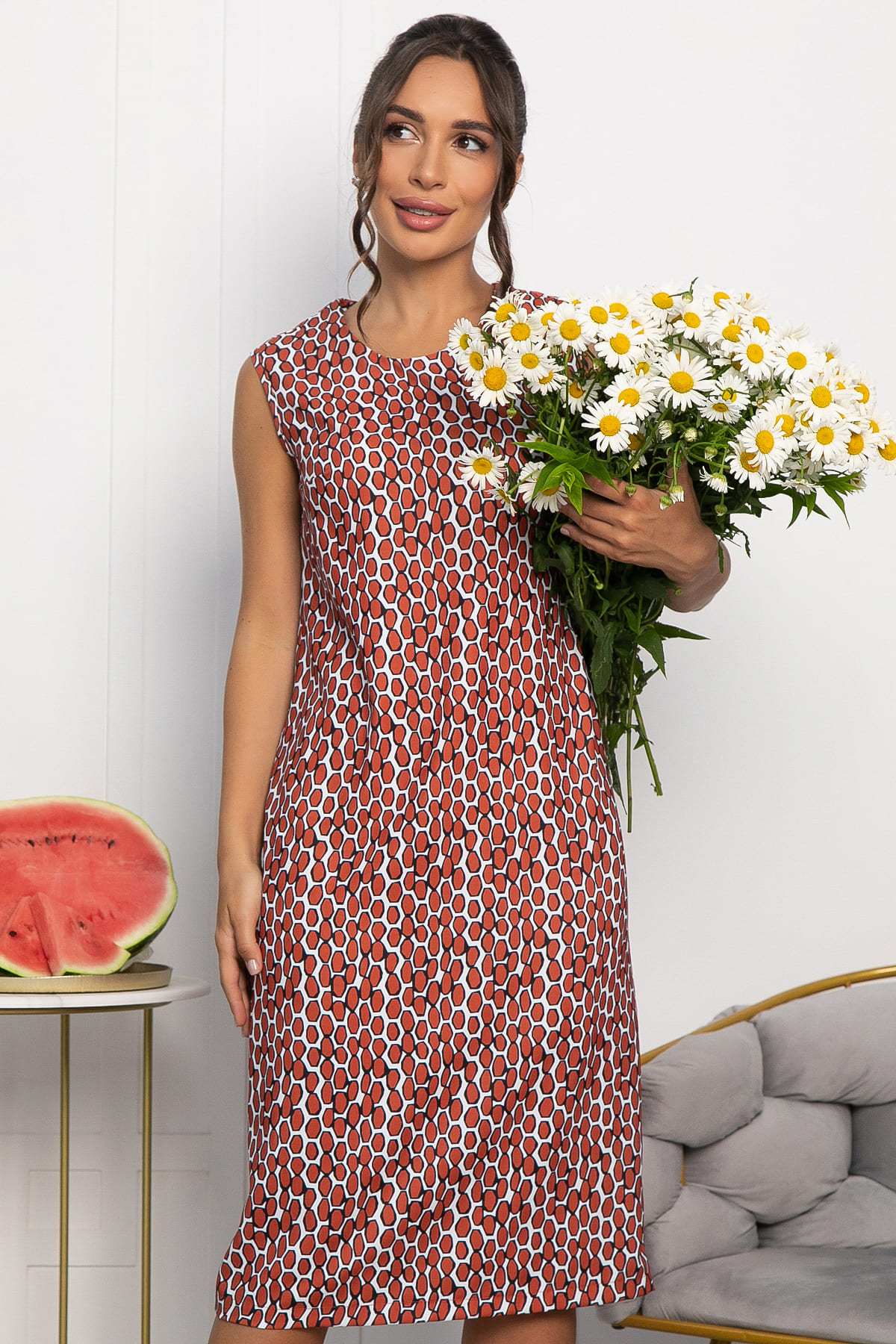 Платье Эвона (оранжевое) П13979-25М