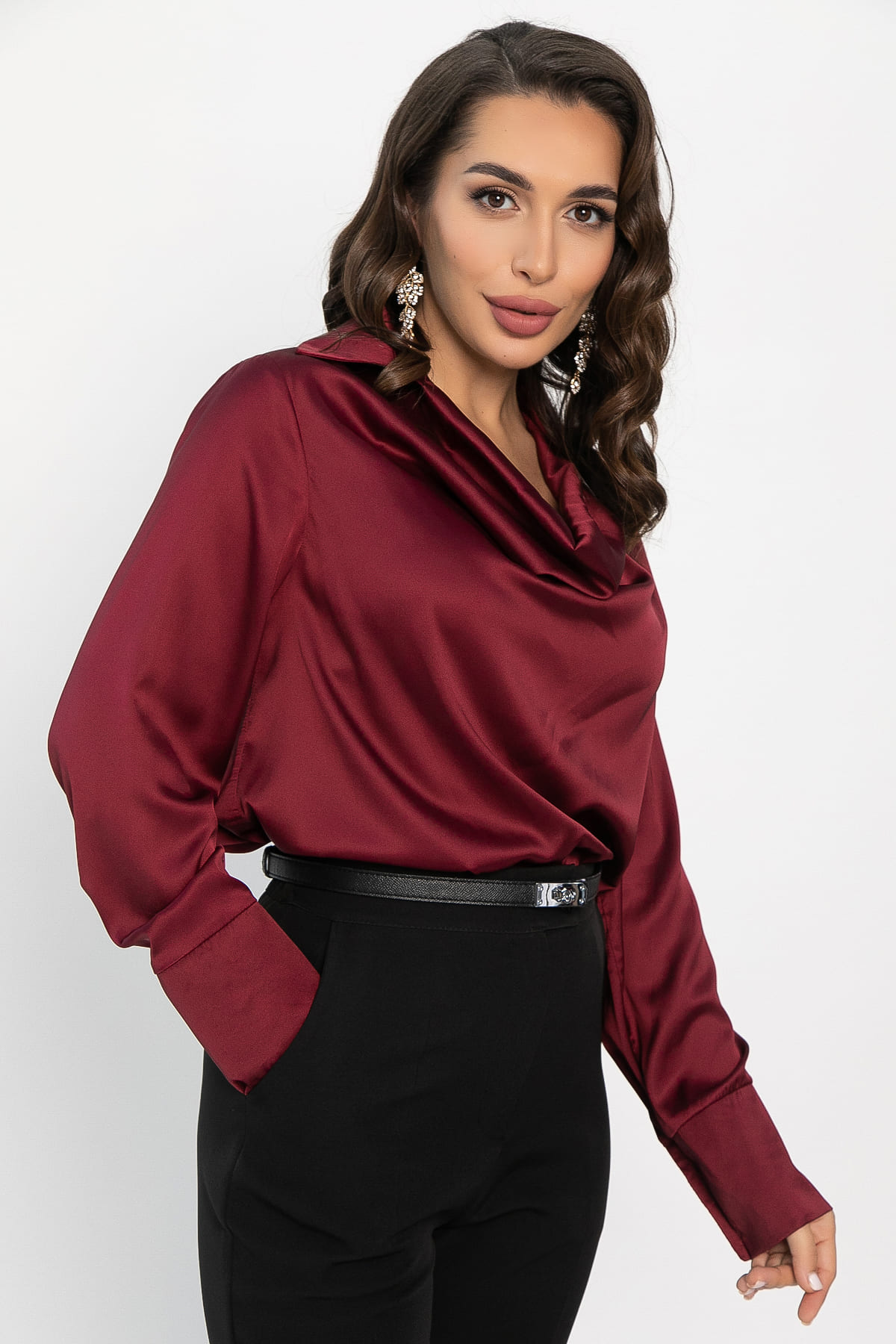 Блуза Шелковая сказка (рубин) Б14382-34М