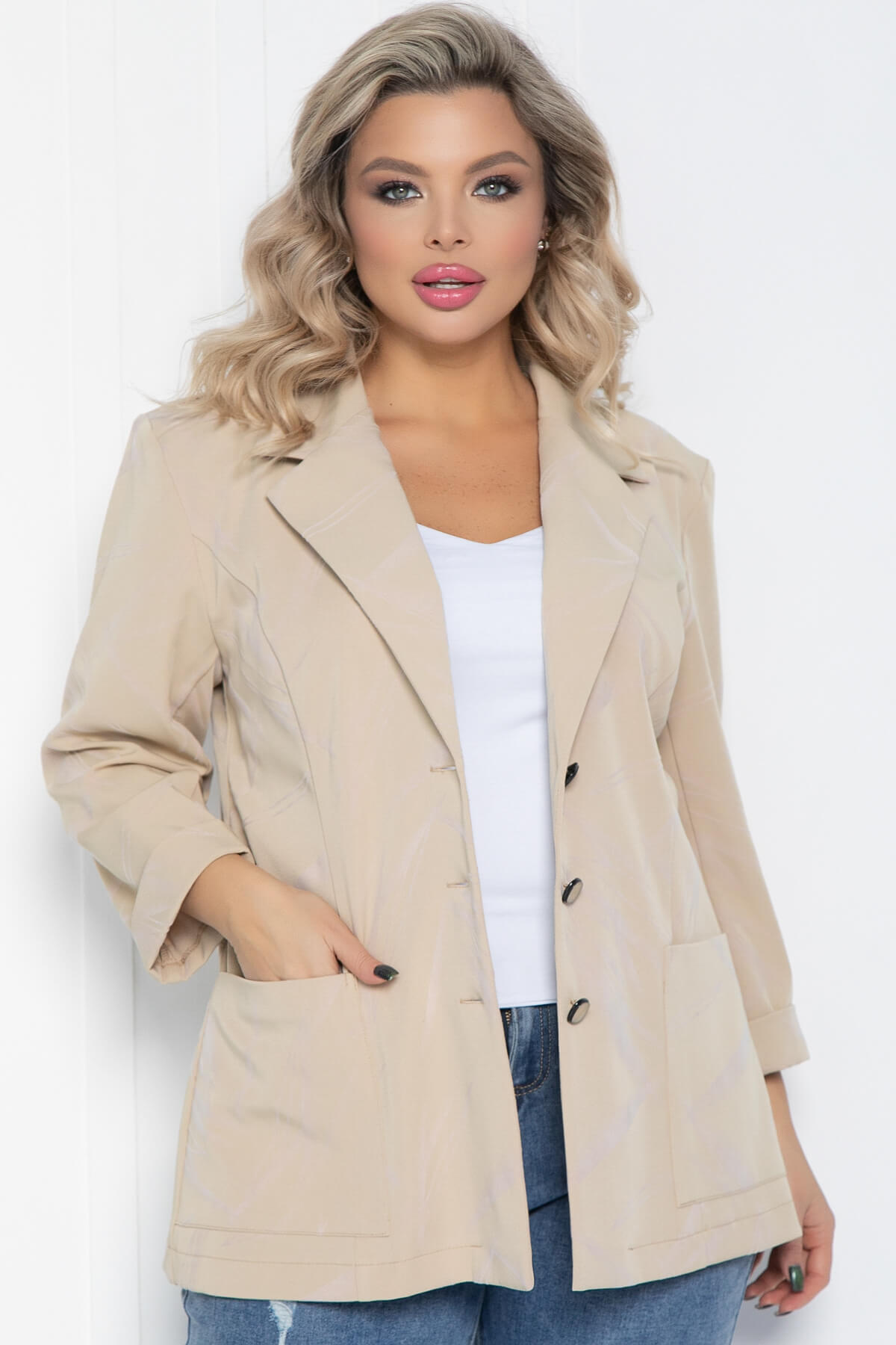 Жакет Зоя (светло-бежевый) Б12523-3