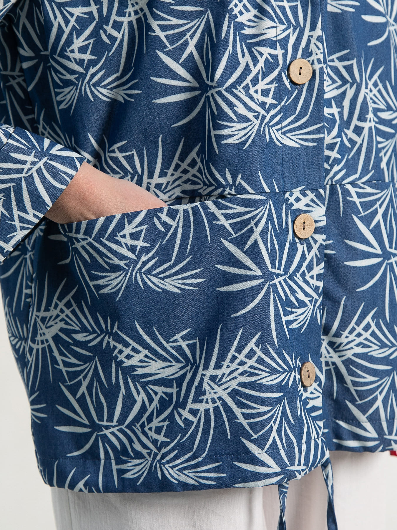 Пыльник Летний день (бело-синий) Б15182-8М