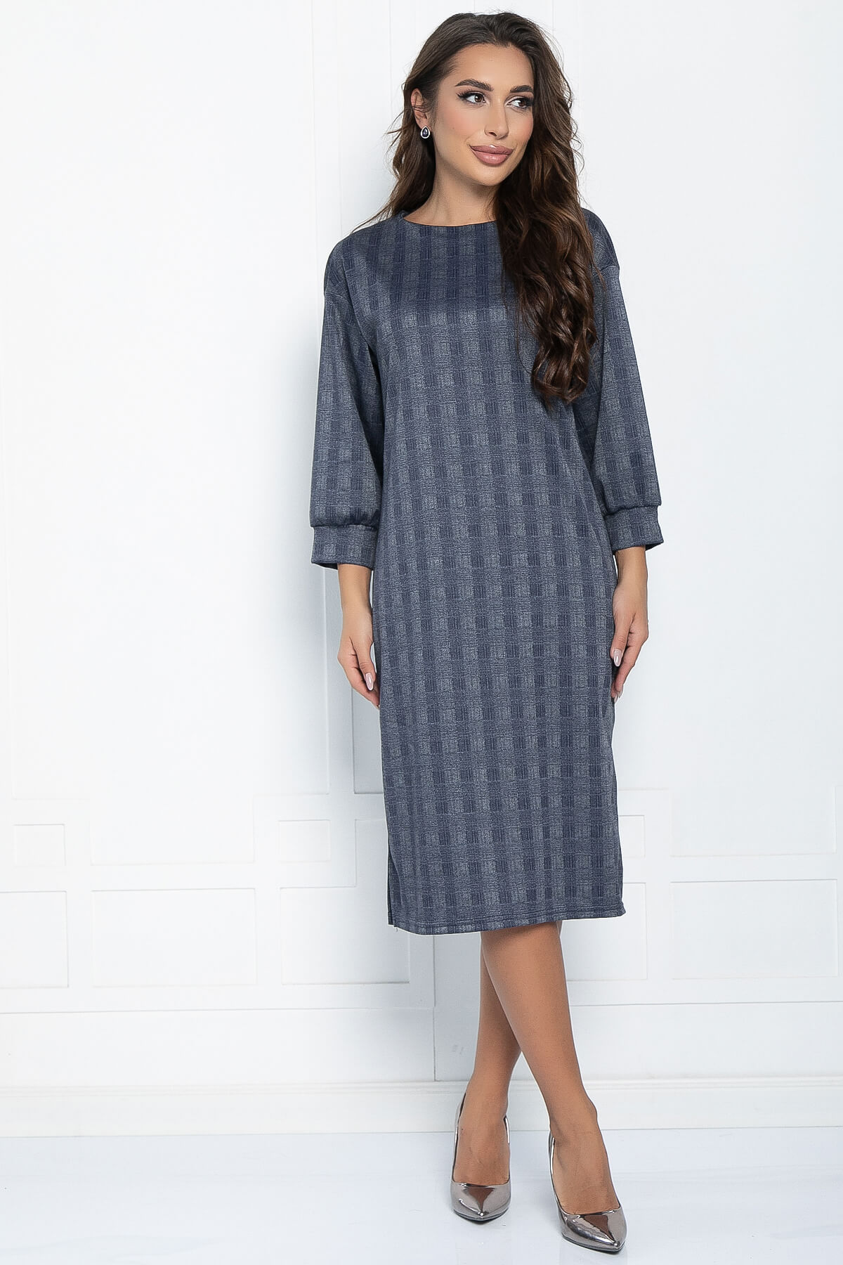 Платье Мисс Элегантность (синее) П11061