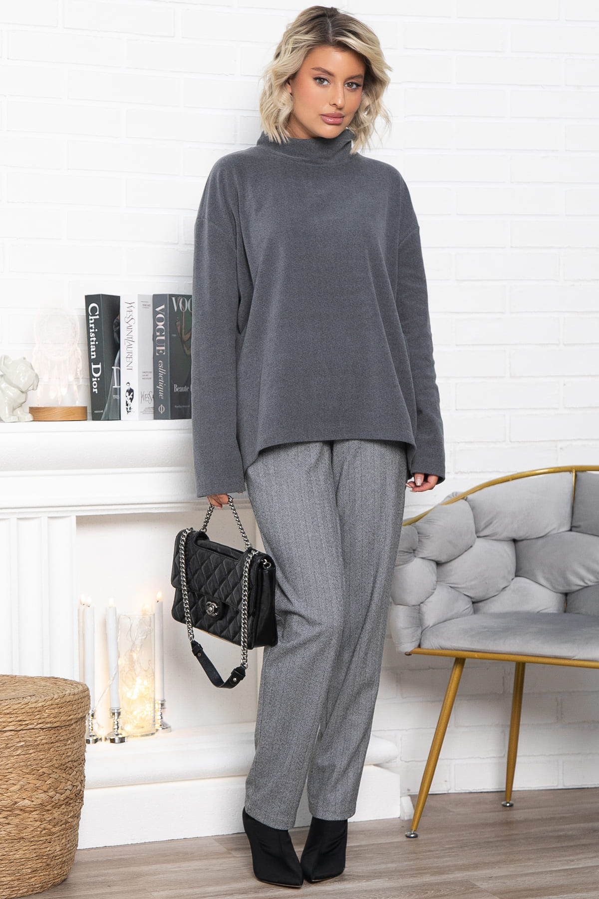 Брюки зауженные Диксон (серые) Б15009-8М