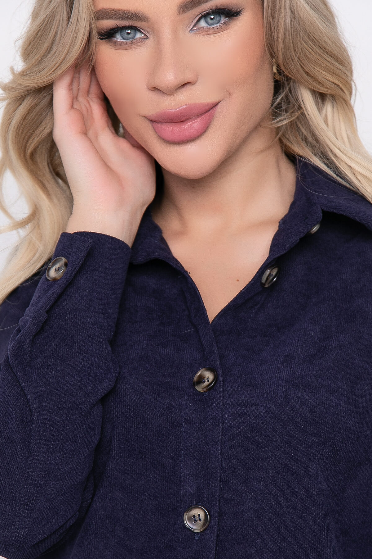 Платье рубашка "Джоанна" (синее) П8527