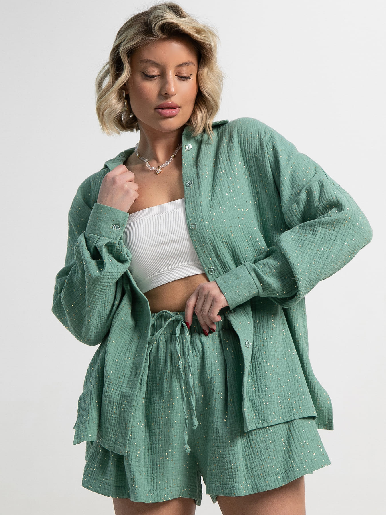 Костюм хлопковый Илария (оливковый) К15343-1М