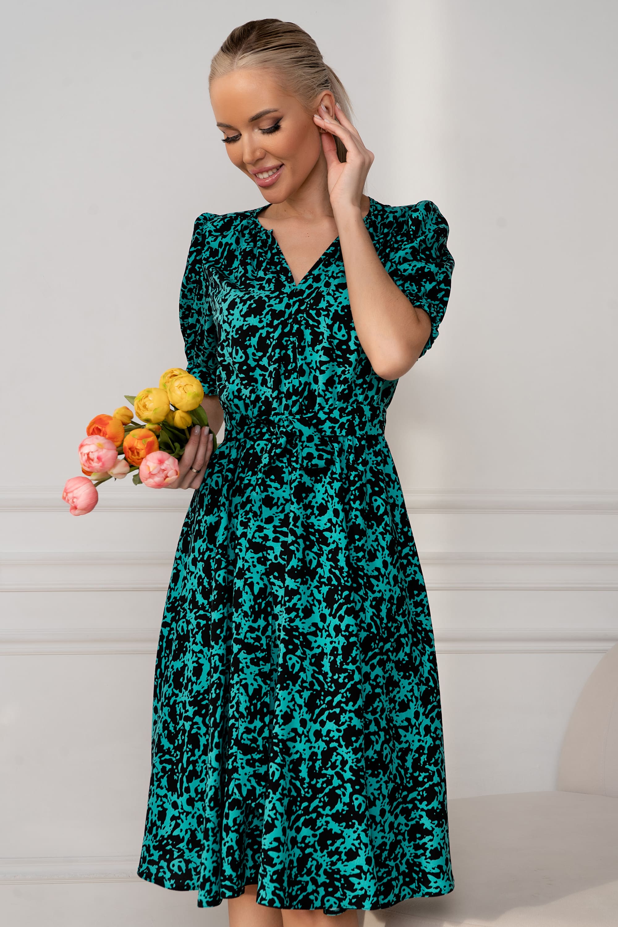 Платье Лагуна (зеленое) П13442-45М