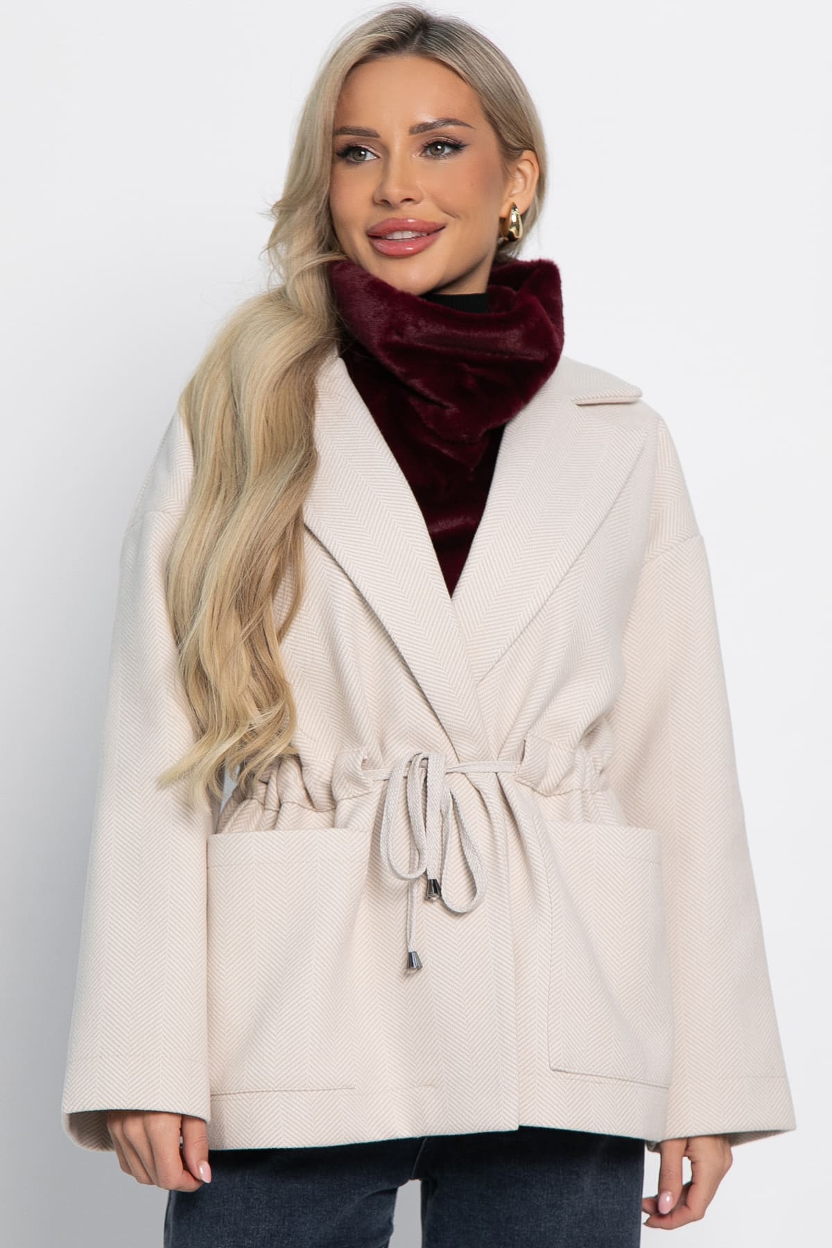 Пальто-пиджак (бежевый) Б15086-7М