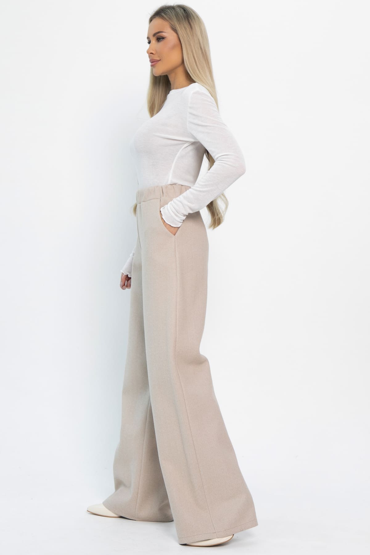 Брюки Остатки тепла (бежевые) Б14903-7М