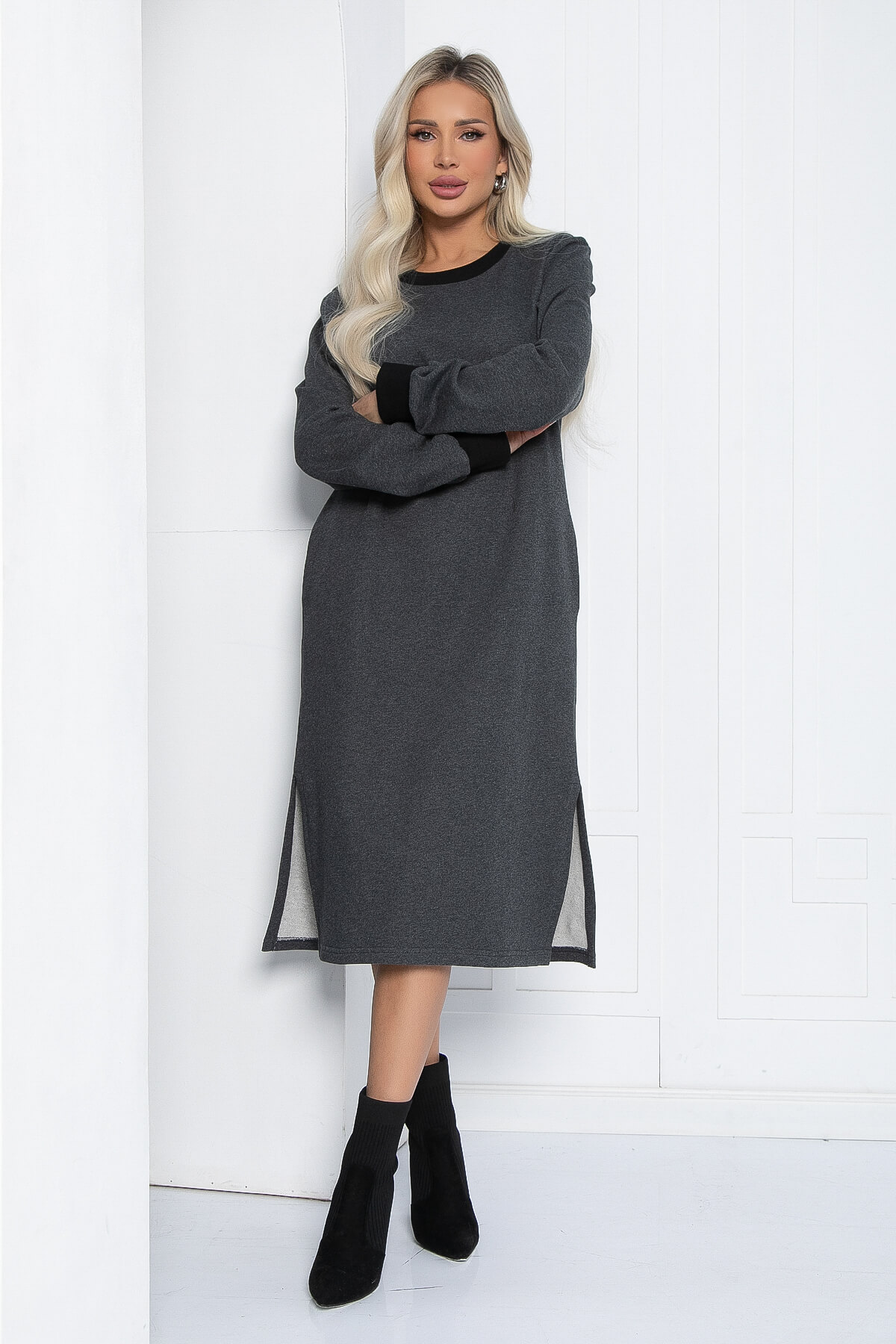 Платье Нирвана (графит) П12416-9