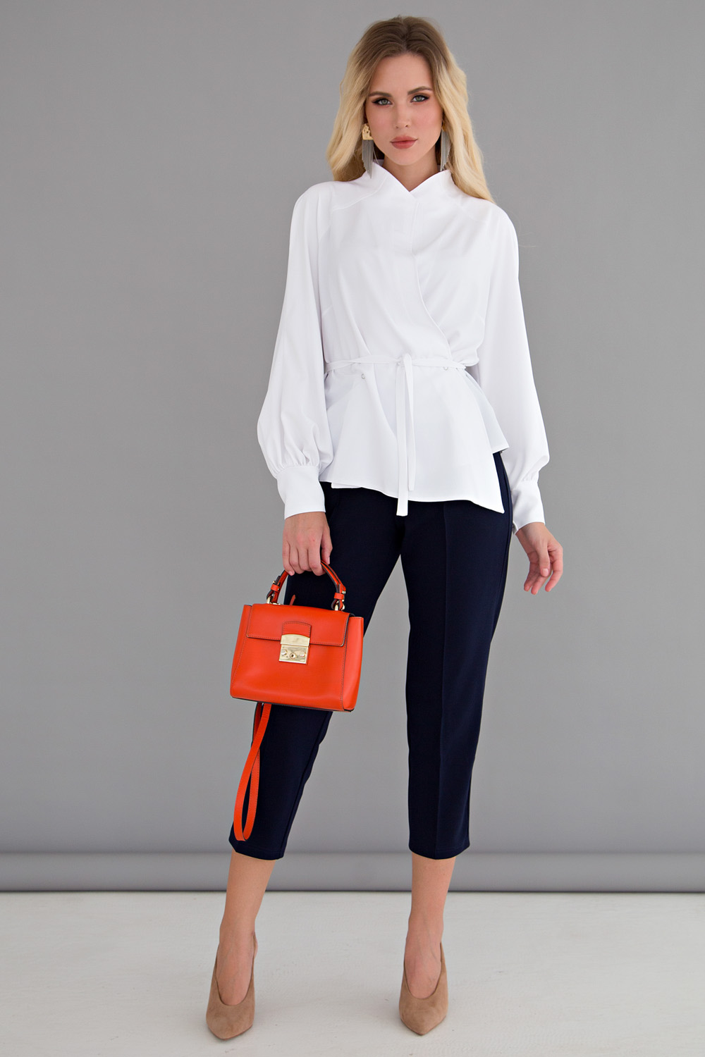 Блуза "Идеальная асимметрия" (белая) Б1525-11