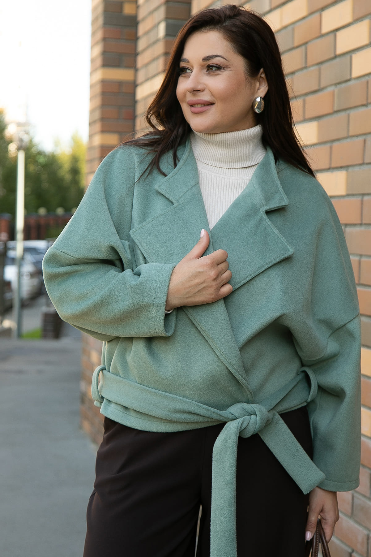 Пальто укороченное Хайт (фисташка) Б14339-7М