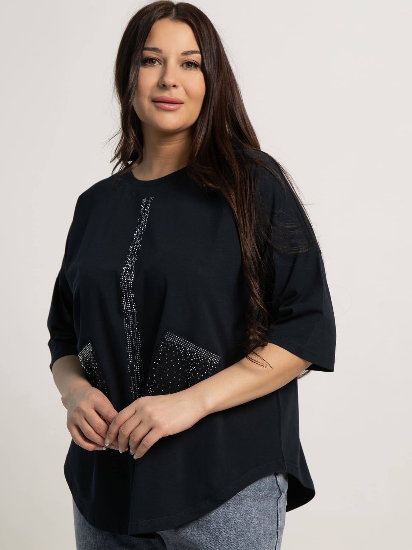 Блуза Магнит (темно-синяя) Б15443-24М