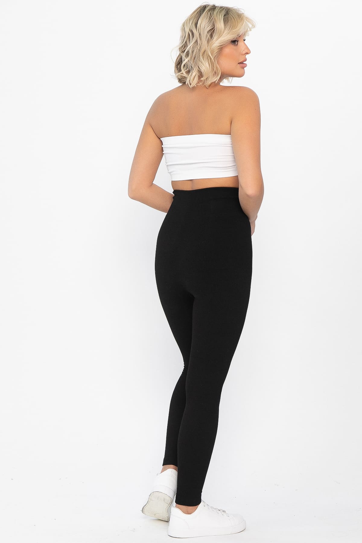 Лосины в рубчик утепленные НЬЮ (черные) Б14972-7М