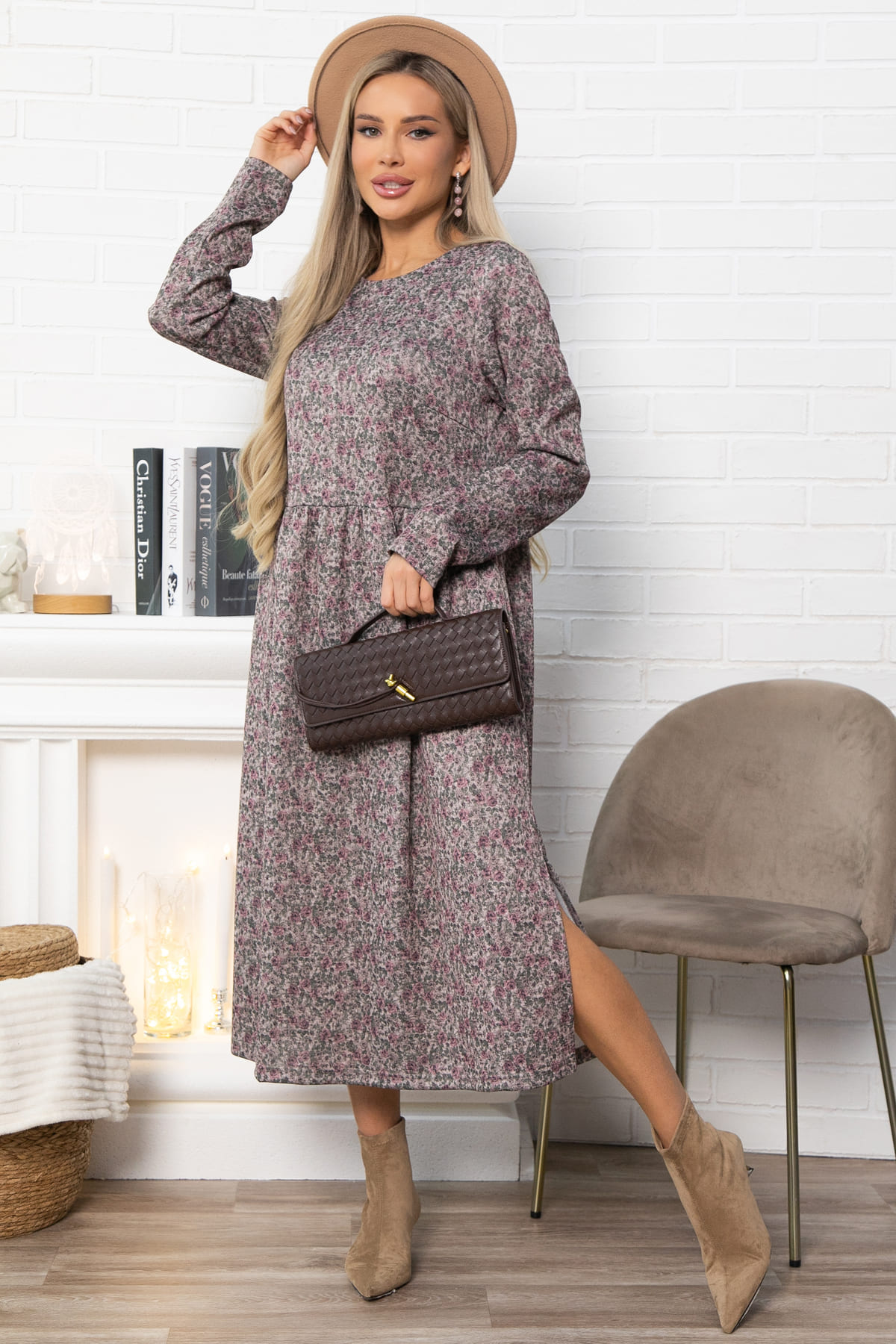 Платье Андреа (коричневое) П14852-25М