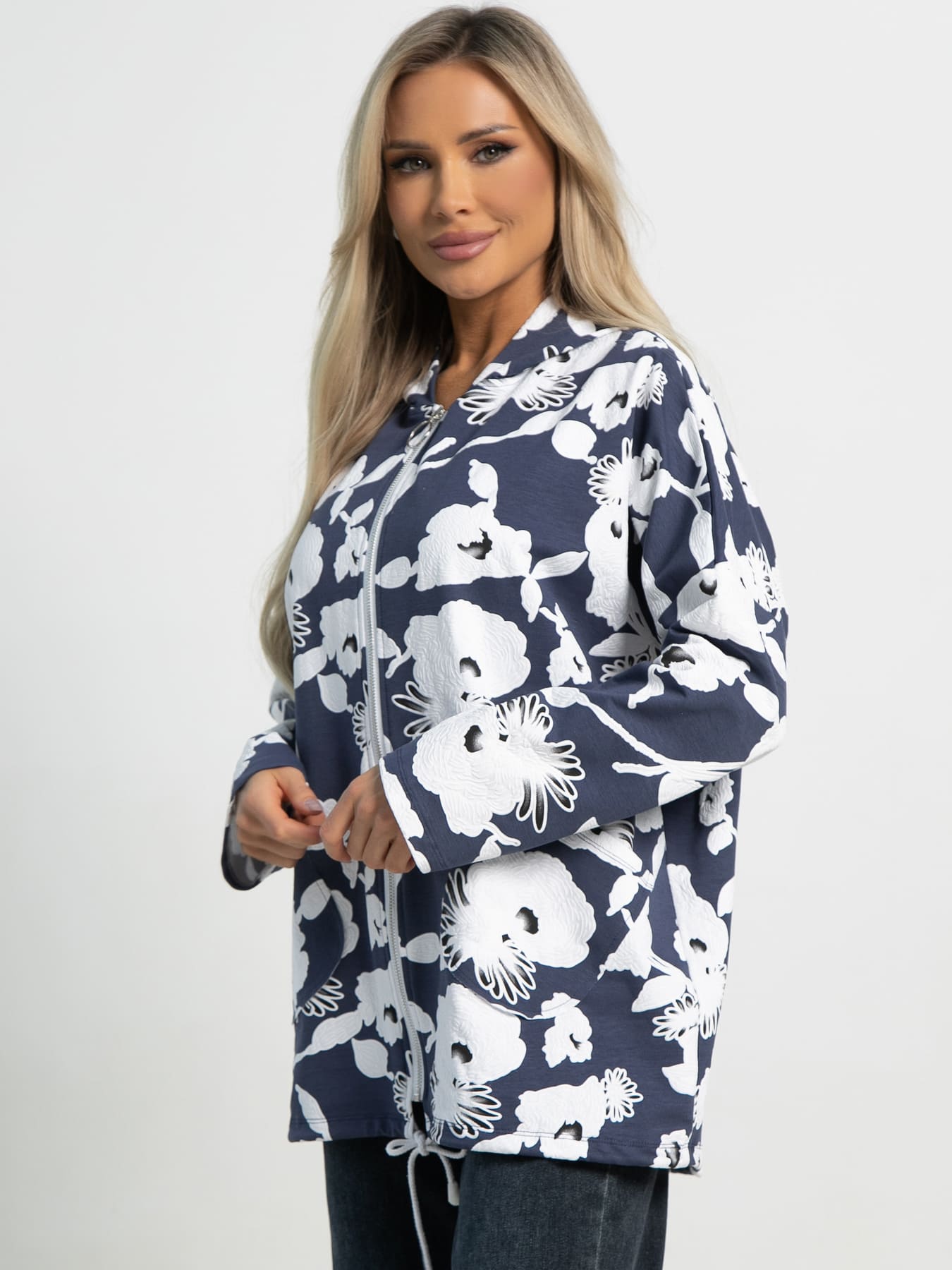 Жакет летний Фловерс (синий) Б15580-18М