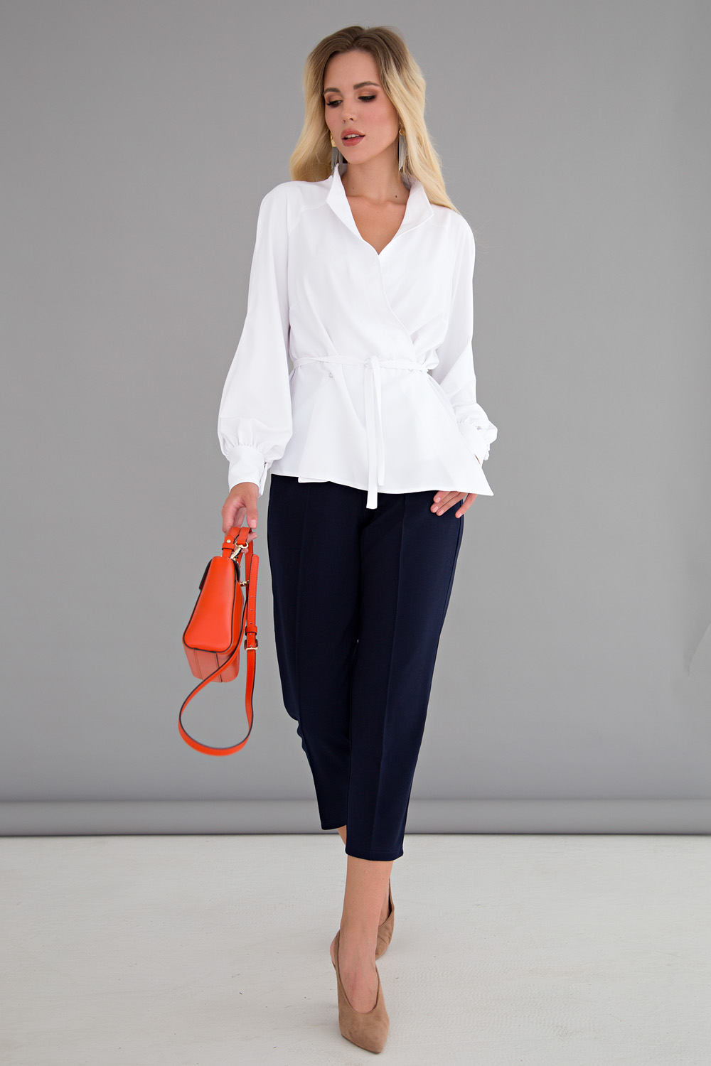 Блуза "Идеальная асимметрия" (белая) Б1525-11