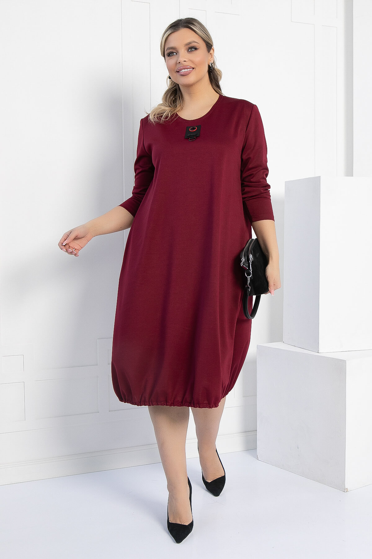 Платье Я жду тебя (бордовое) П12312-15