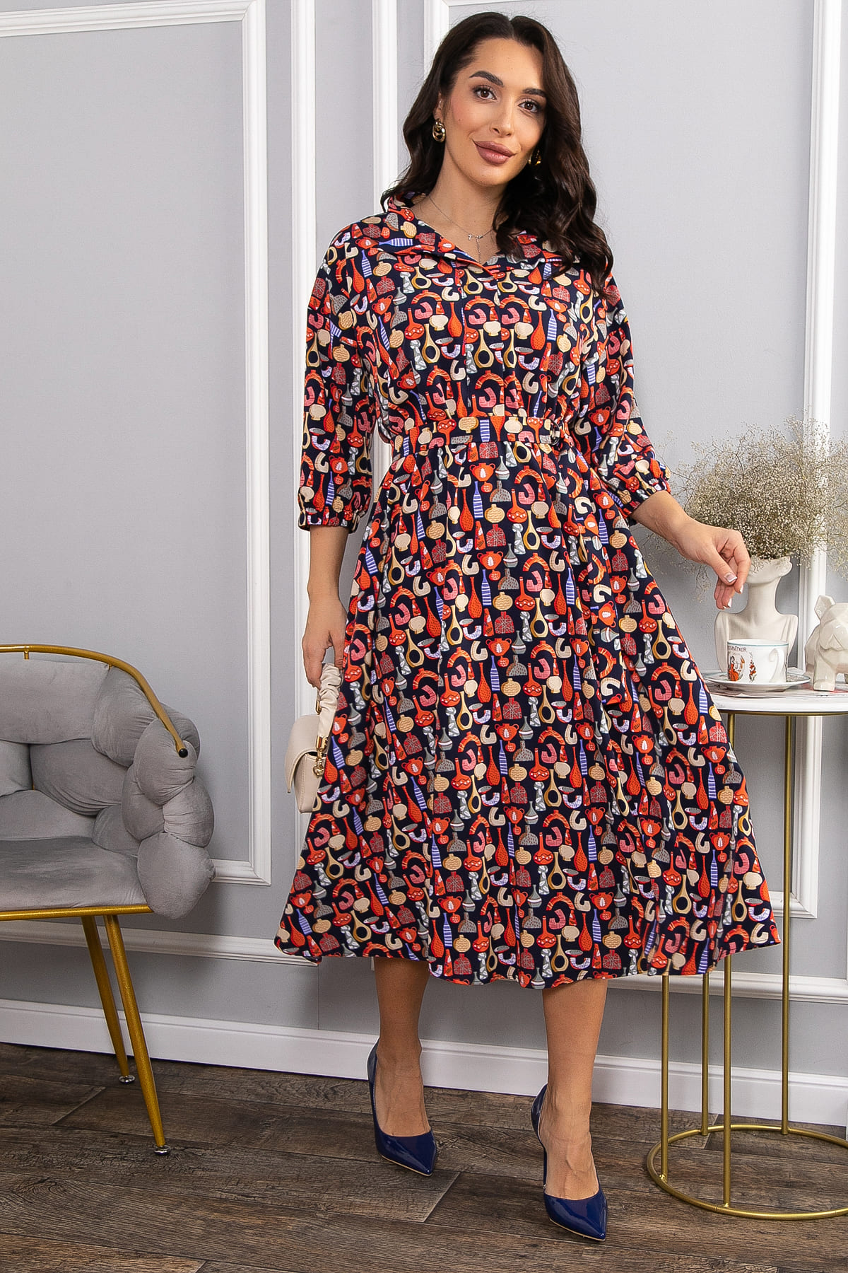 Платье Дамира (разноцветное) П14611-16М