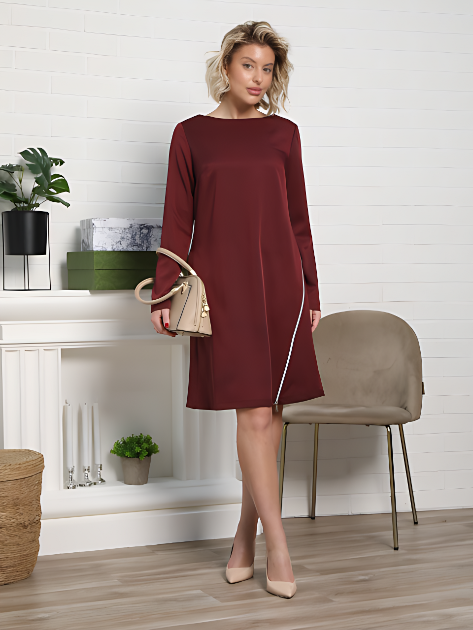 Платье Незнакомка (бордовое) П15129-30М