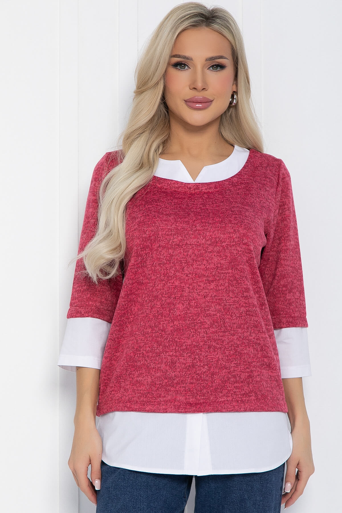 Джемпер Нежный акцент (коралловый) Б12617-4