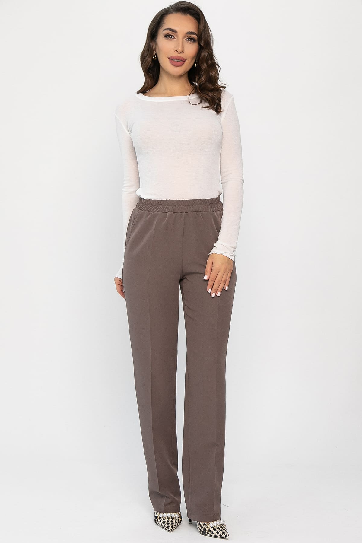 Брюки на резинке Эльда (пыльно-лиловые) Б14333-9М