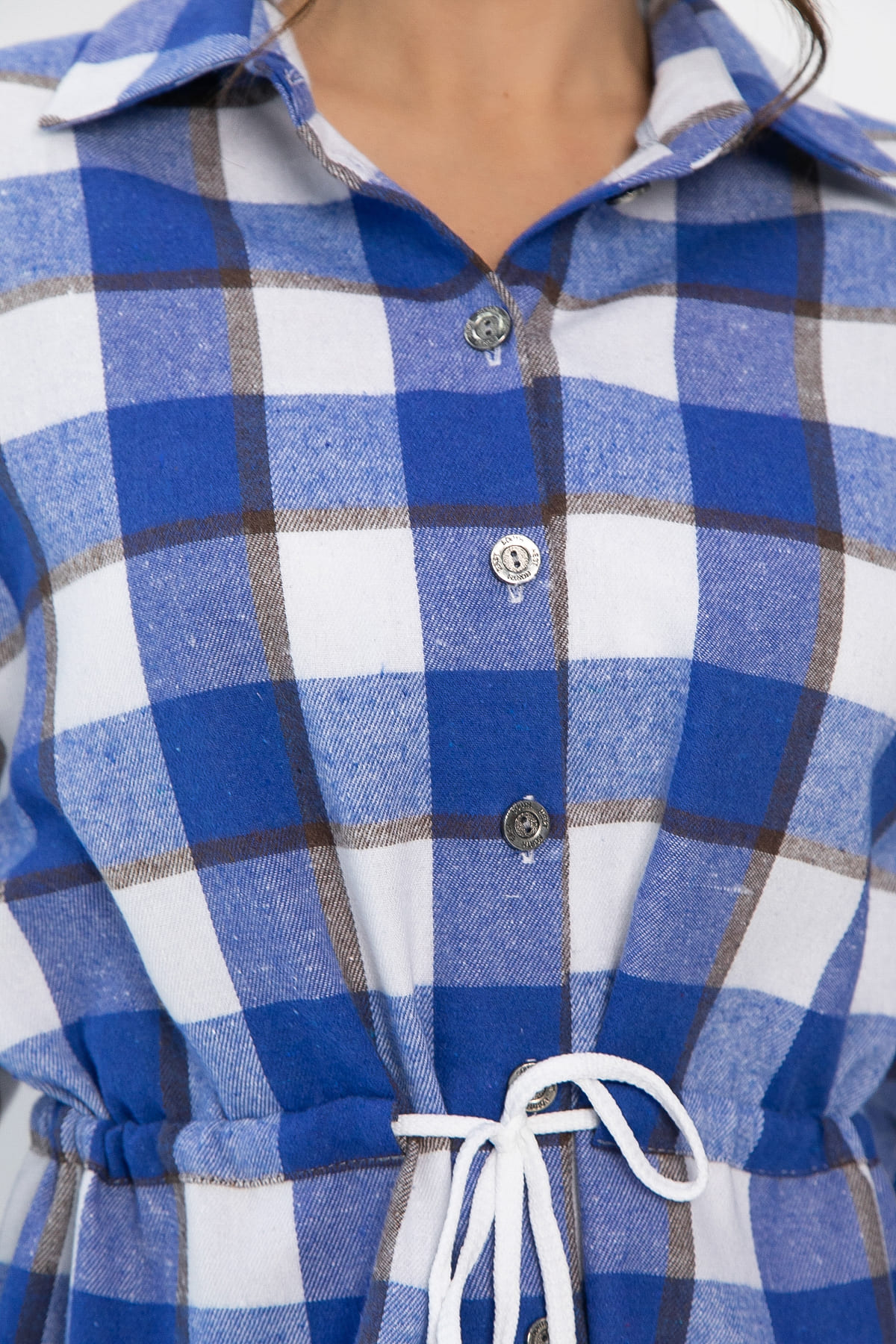 Рубашка хлопковая Джанет (электрик/белая) Б14271-4М