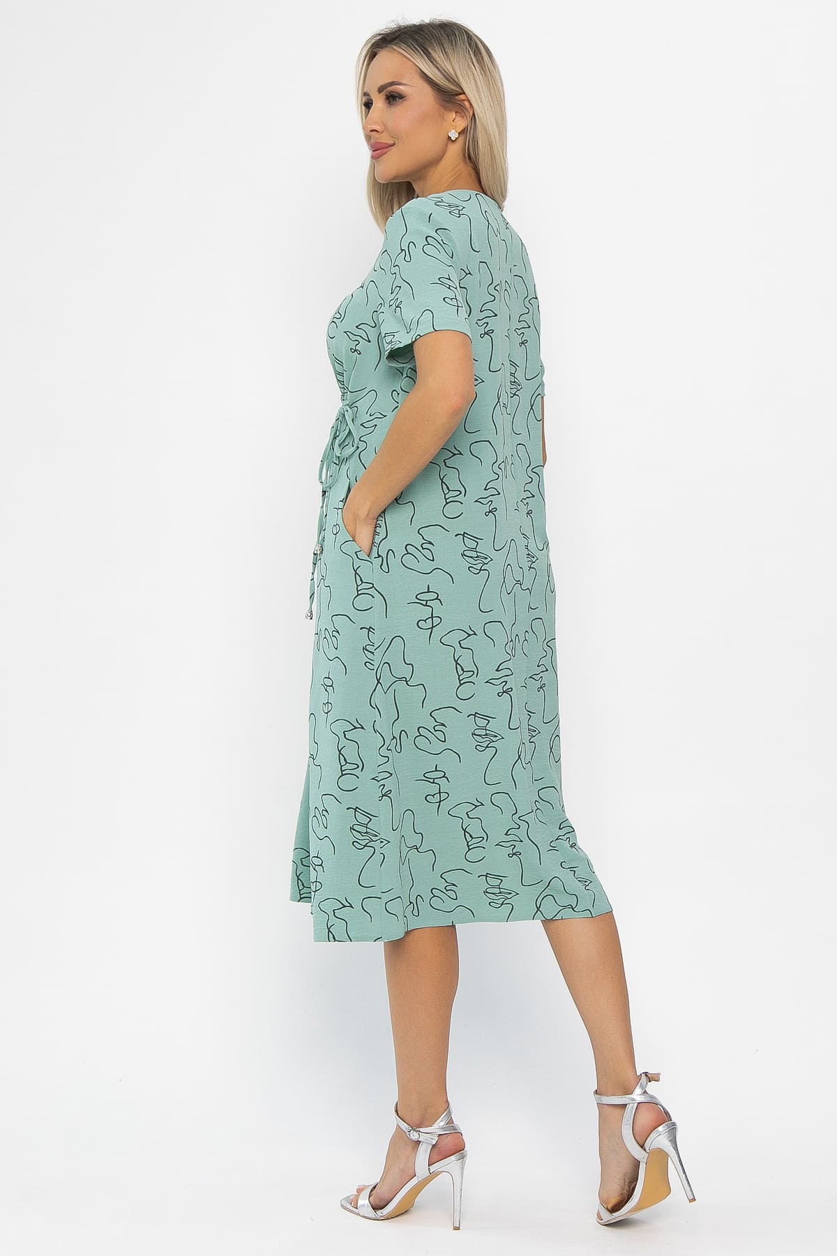 Платье Цветы лета (мятное) П13785-18М