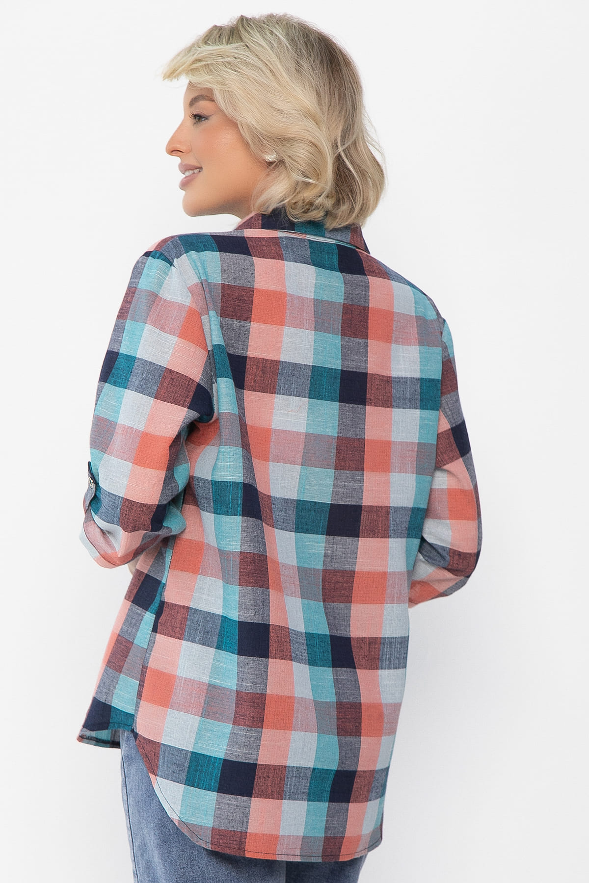 Рубашка Аланта НЬЮ (зелено-оранжевая) Б14038-18М