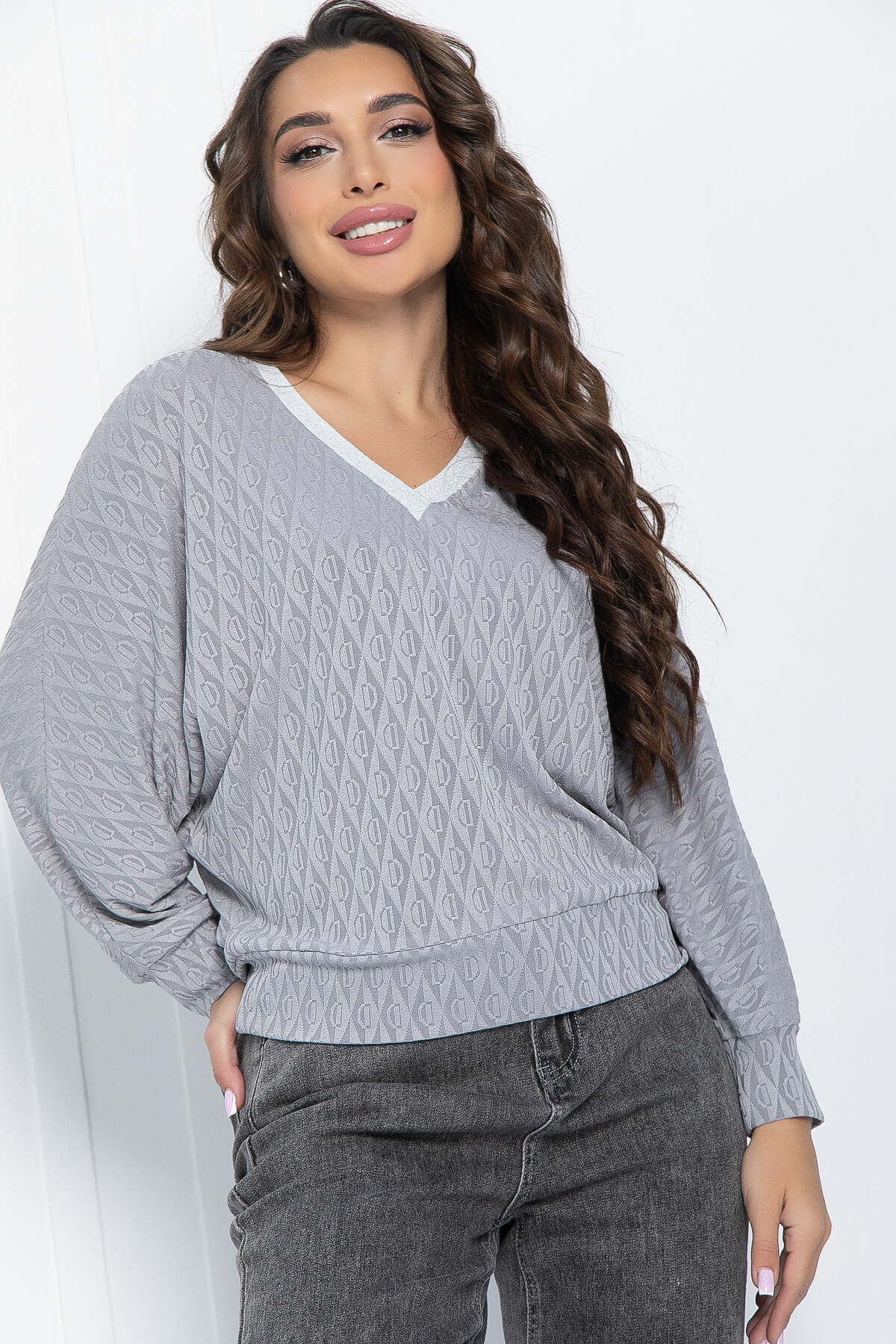 Джемпер Бери и беги (светло-серый) Б11467