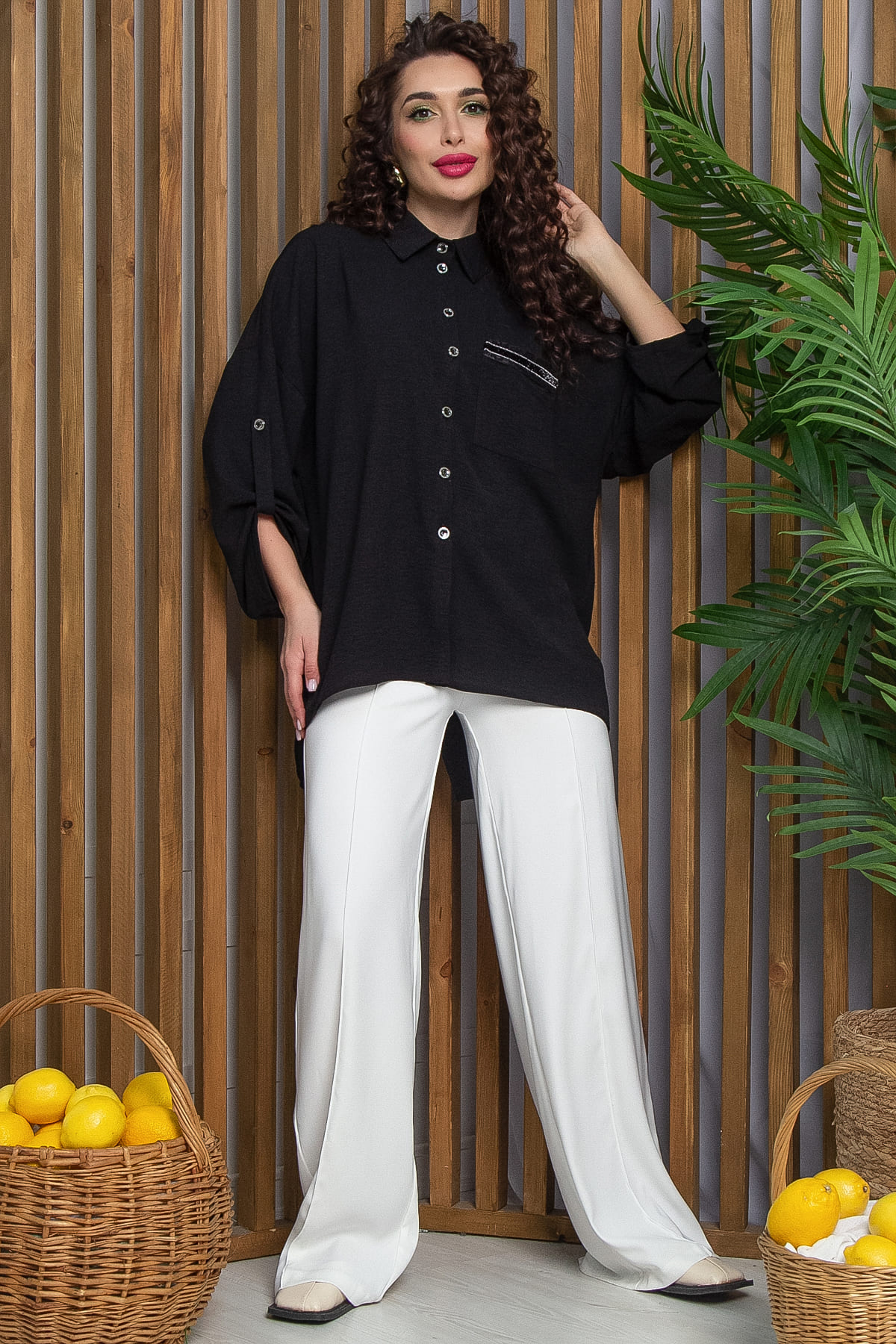 Рубашка Лиссабон (черная) Б13261-7М