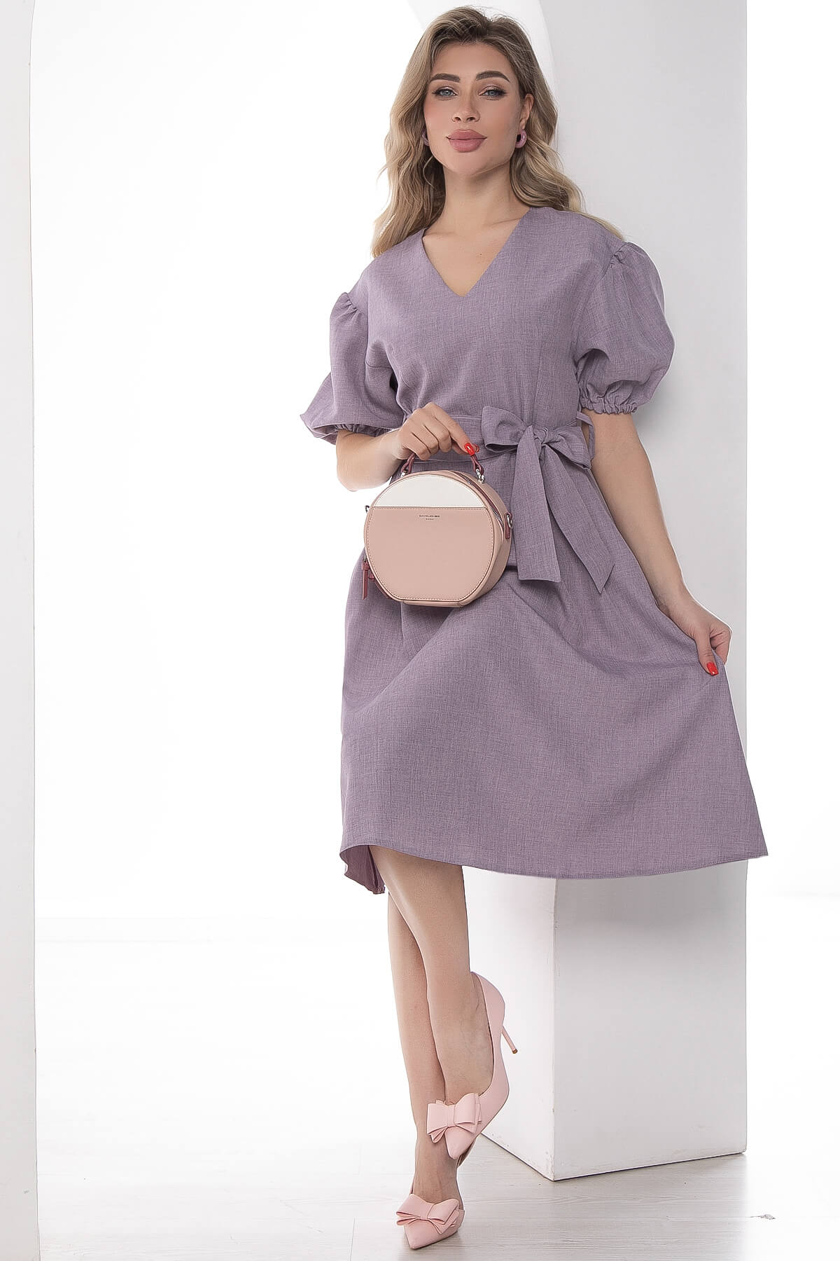 Платье "Аллегра" (серо-лиловое) П8525
