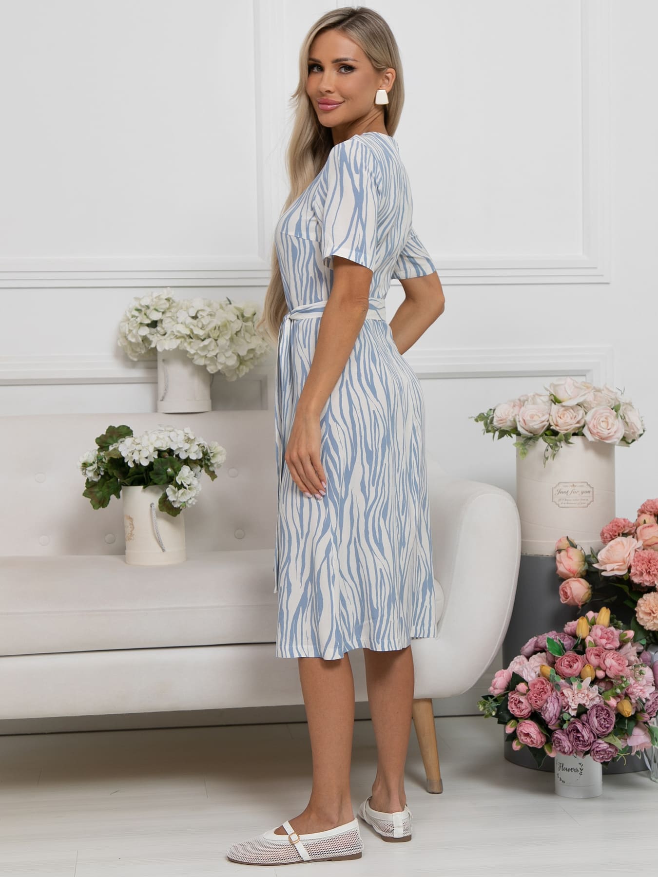 Платье Тоскана (голубо-белое) П15513-45М