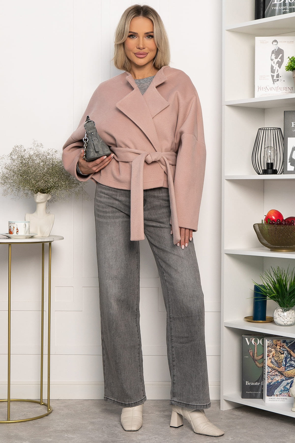 Пальто укороченное Хайт  (пудра) Б14315-7М