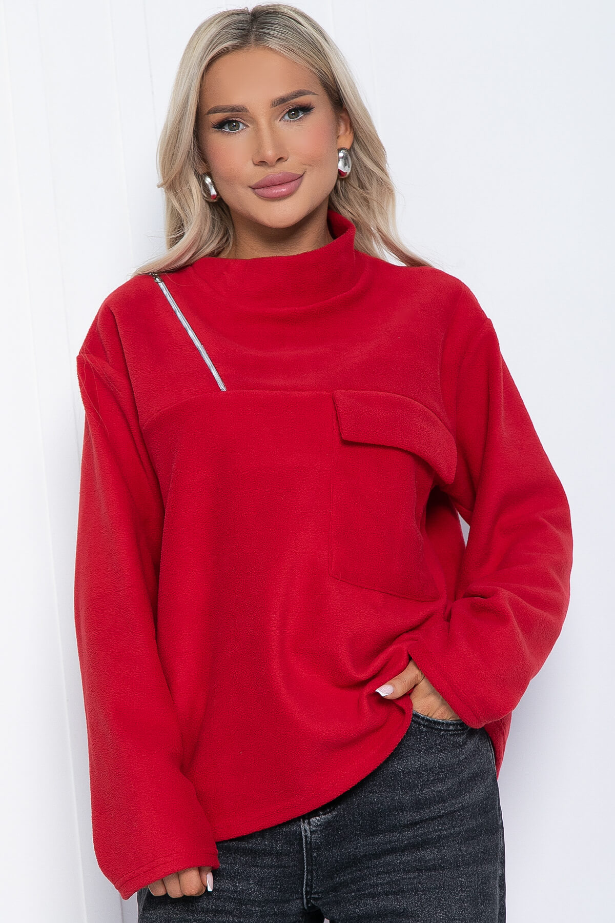 Свитшот Лори флисовый (красный) Б12556-7