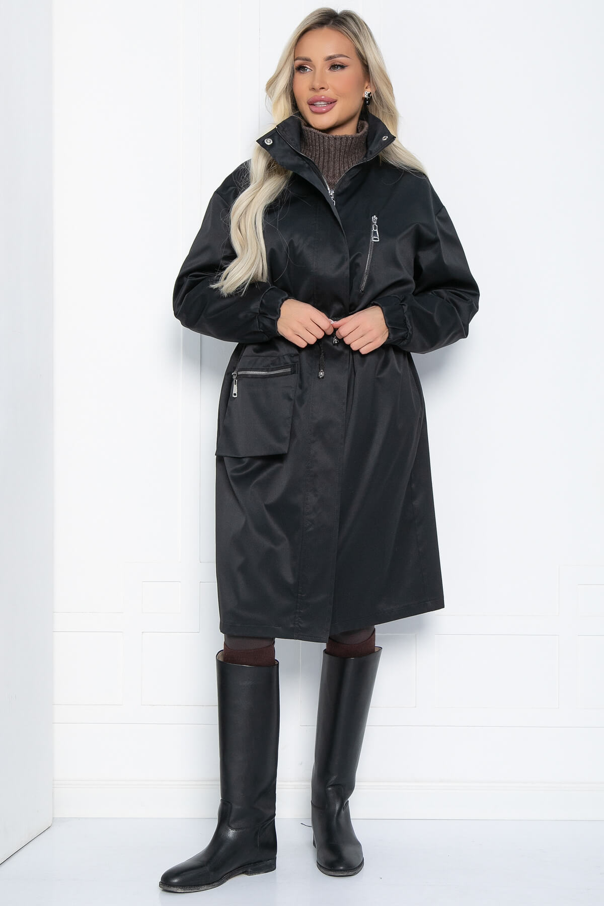 Плащ Весна близко (черный) Б12513-7