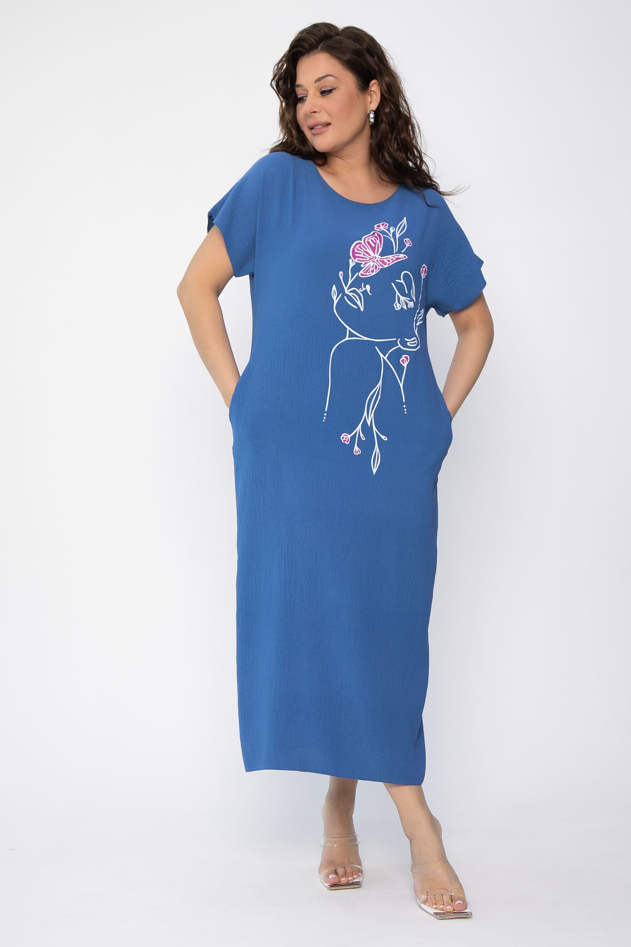 Платье Загадка (синее) П13704-8М