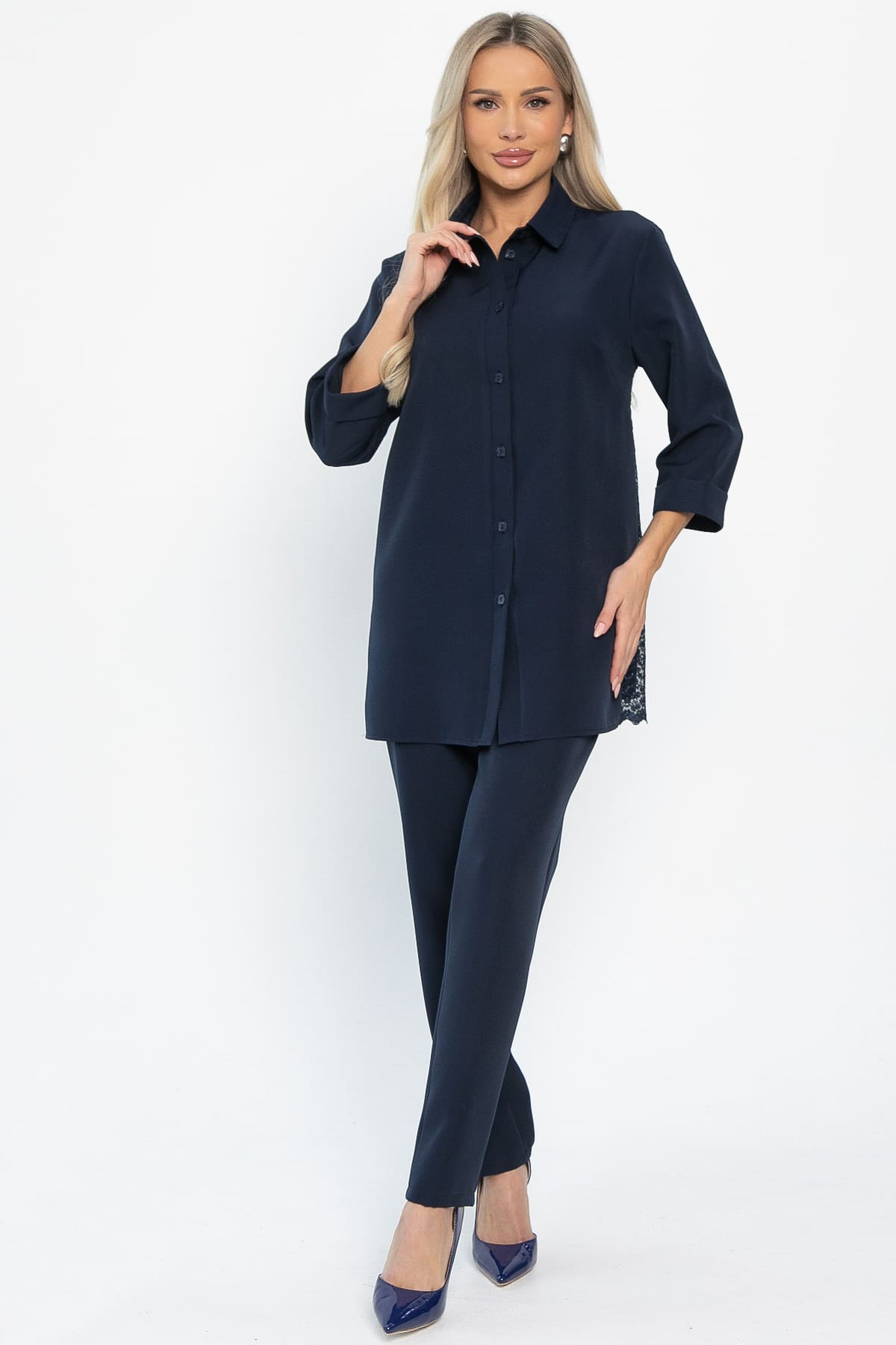 Костюм с брюками Ксанти НЬЮ (синий) К14502-3М