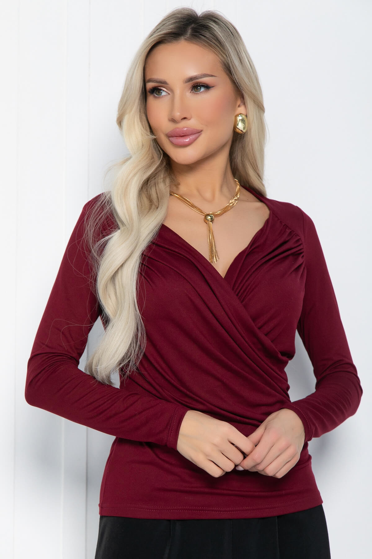 Лонгслив Нежное прикосновение (бордовый) Б12514-7