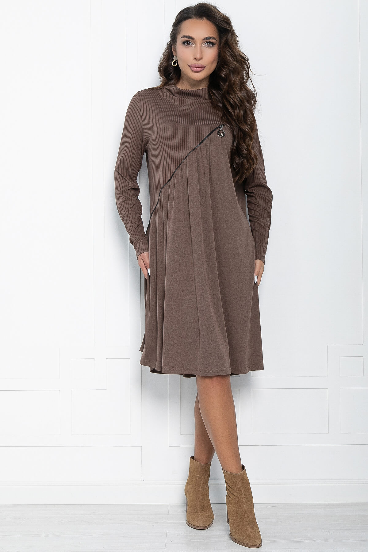 Платье Мару (коричневое) П11022