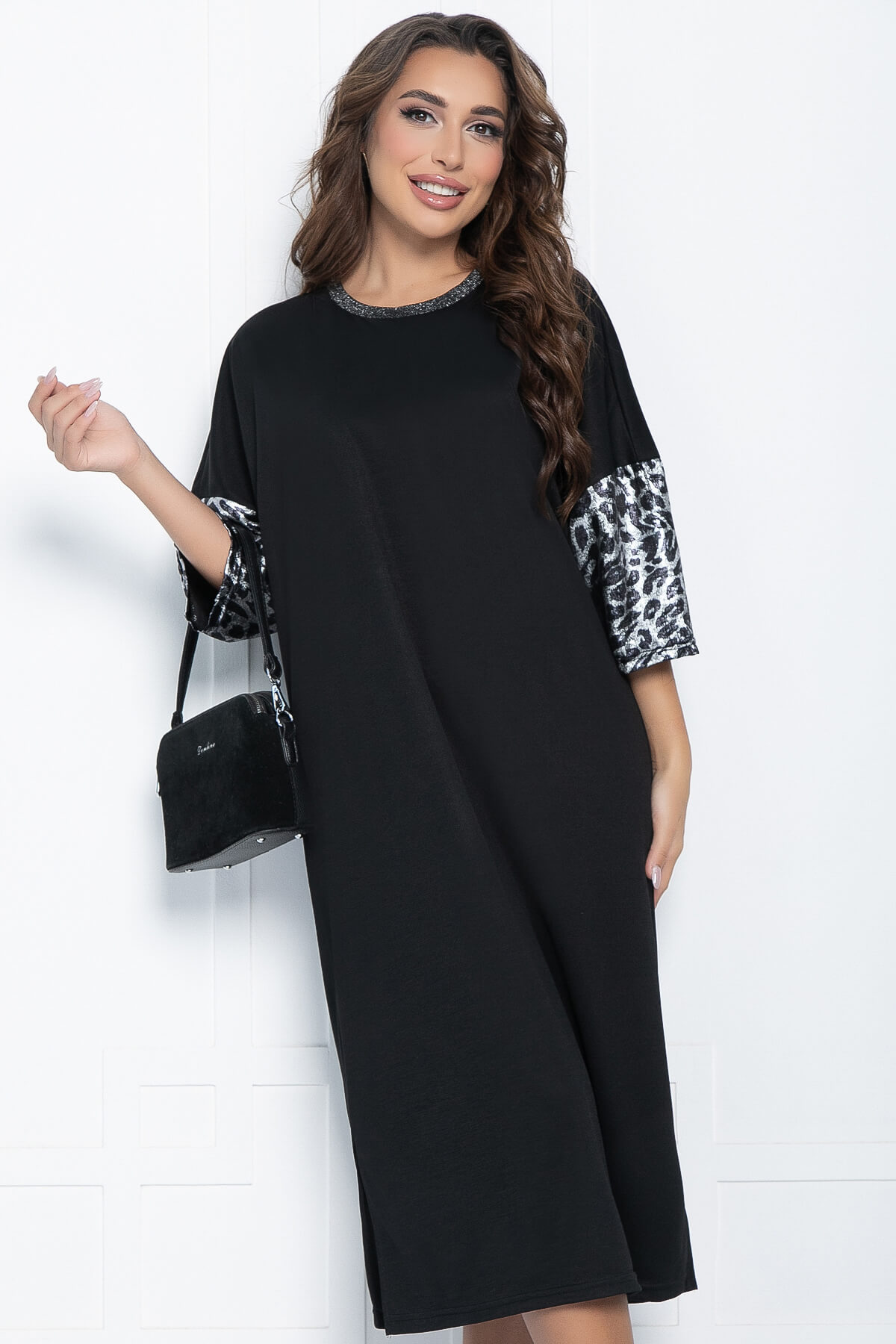 Платье Уютный шик (черное) П11148