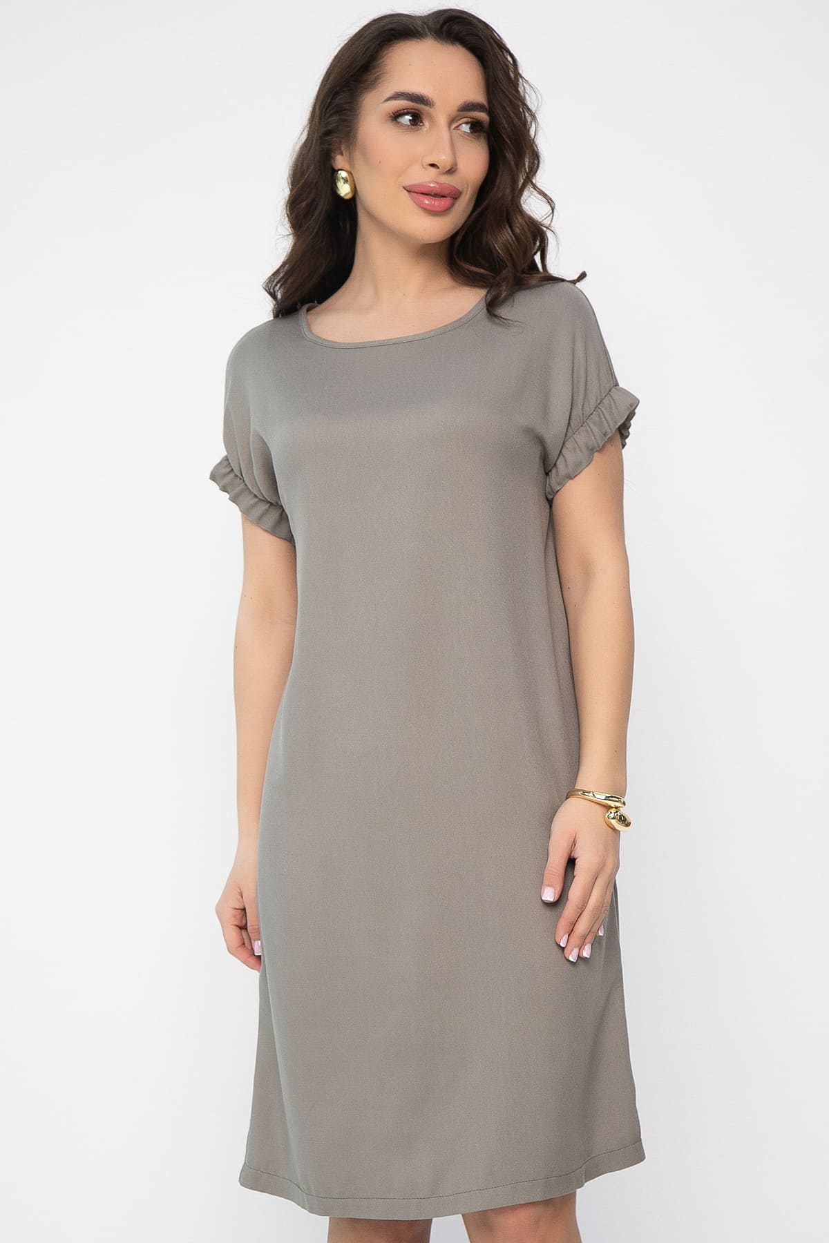 Платье Аида (серый хаки) П13613-25М