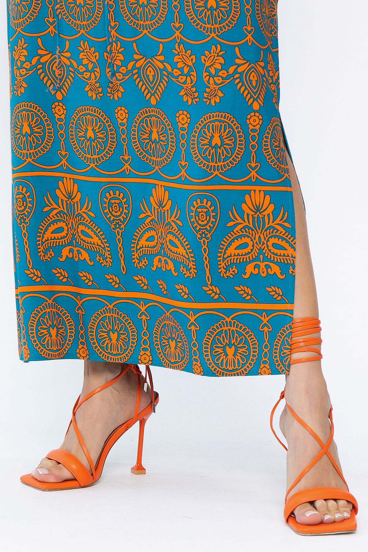 Платье Вистерия (лазурно-оранжевое) П15347-5М