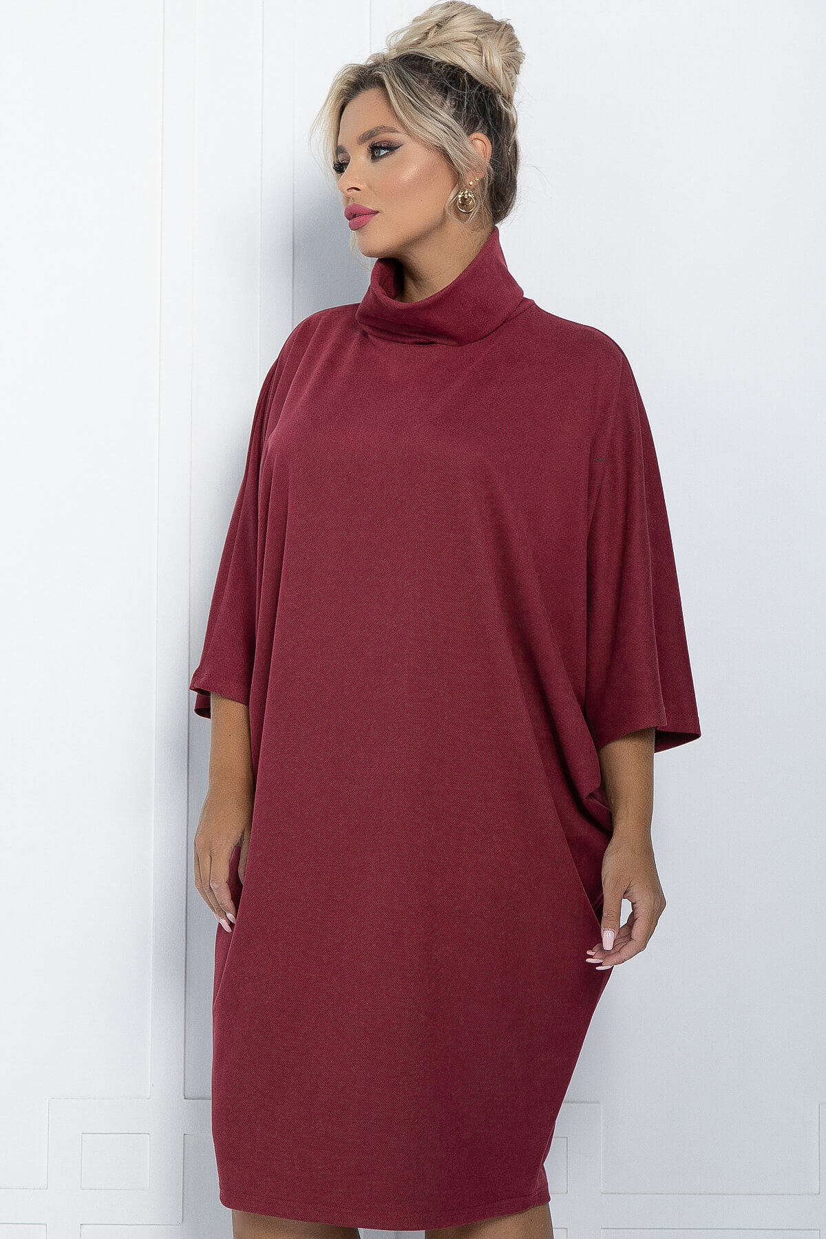 Платье Алина (бордовое) П11406