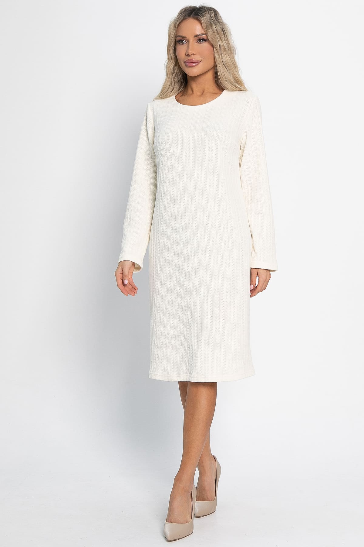 Платье трикотажное Портофино (молочное) П15026-25М