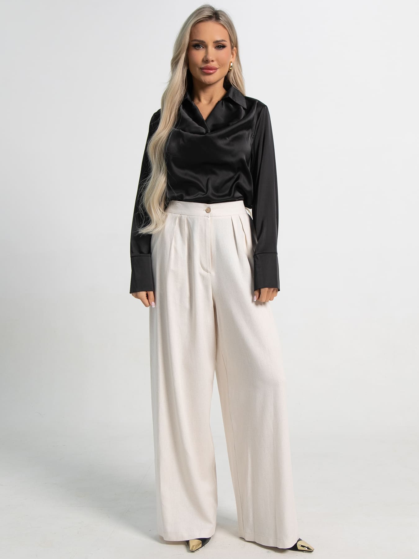 Блуза Шелковая сказка (черная) Б14379-33М