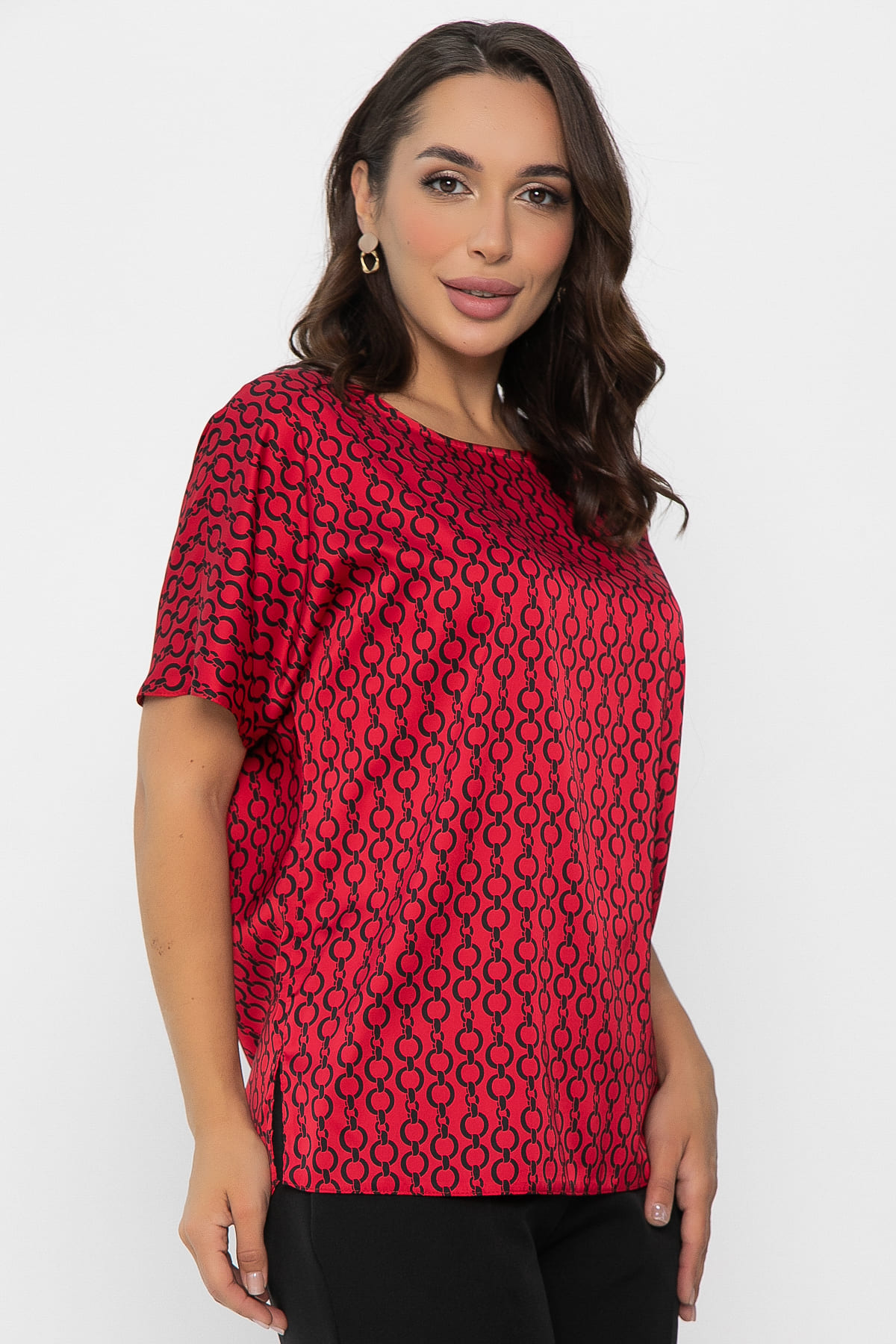 Блуза Морган (красная/цепи) Б14087-16М