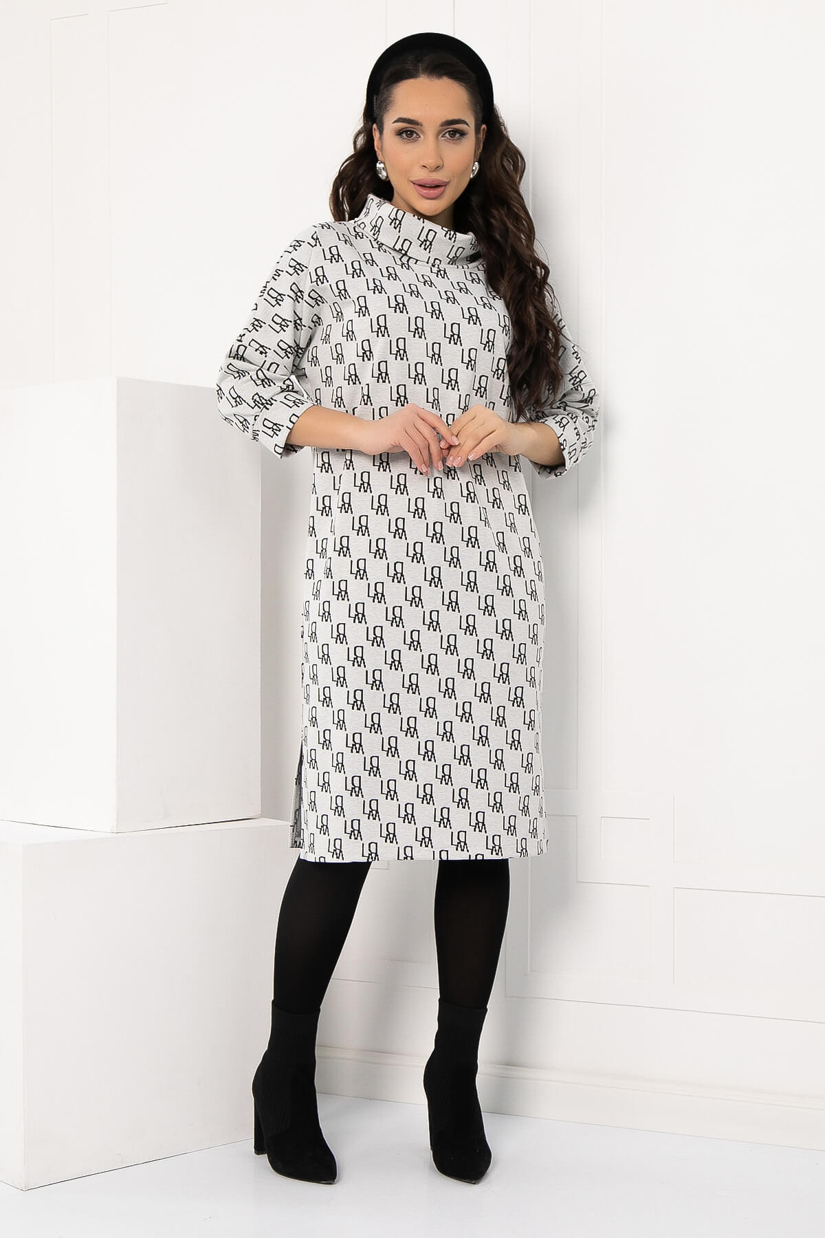 Платье Никс (светло-серое) П12755-4М