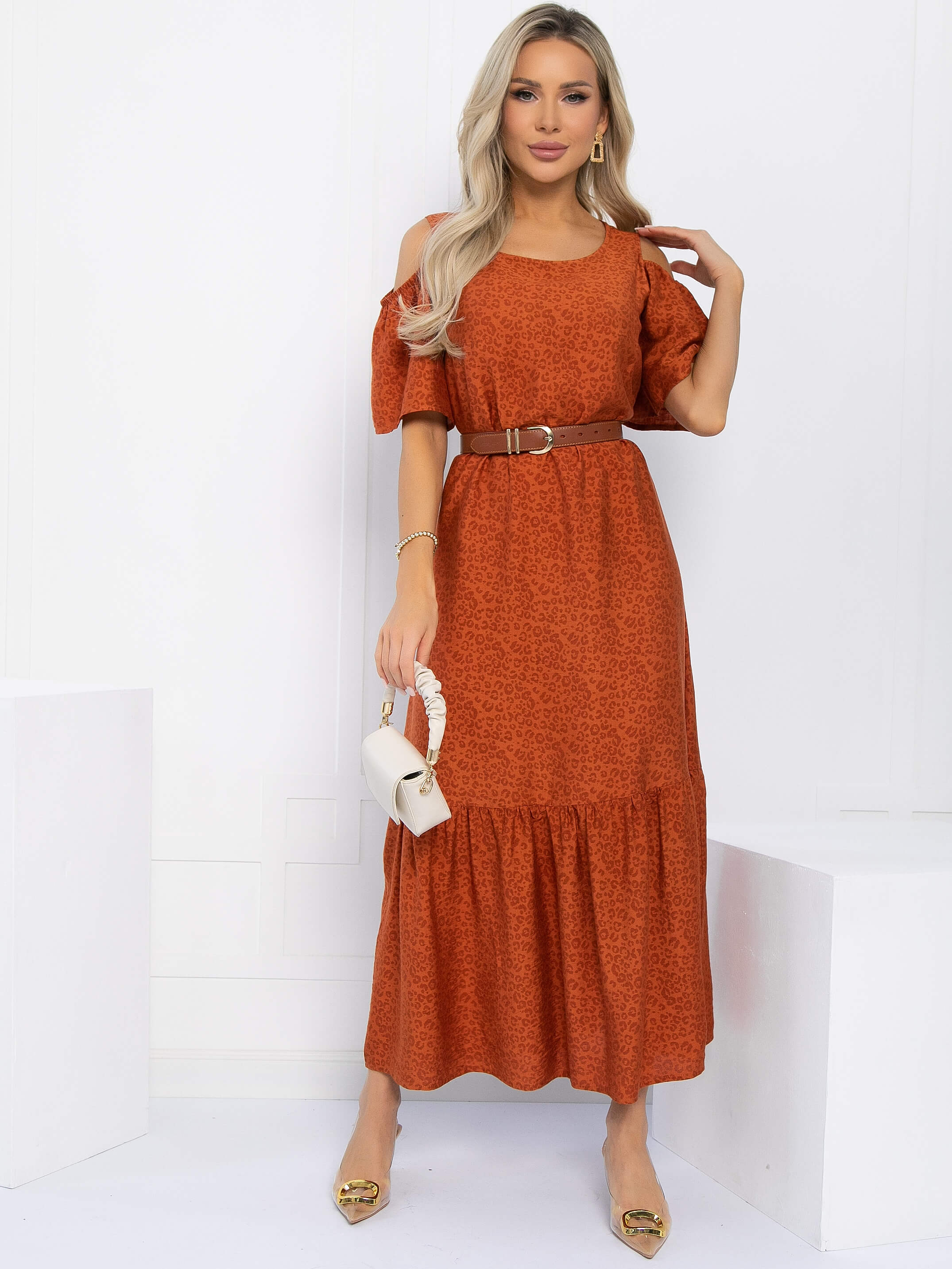 Платье Летний сад (оранжевое) П13311-1М